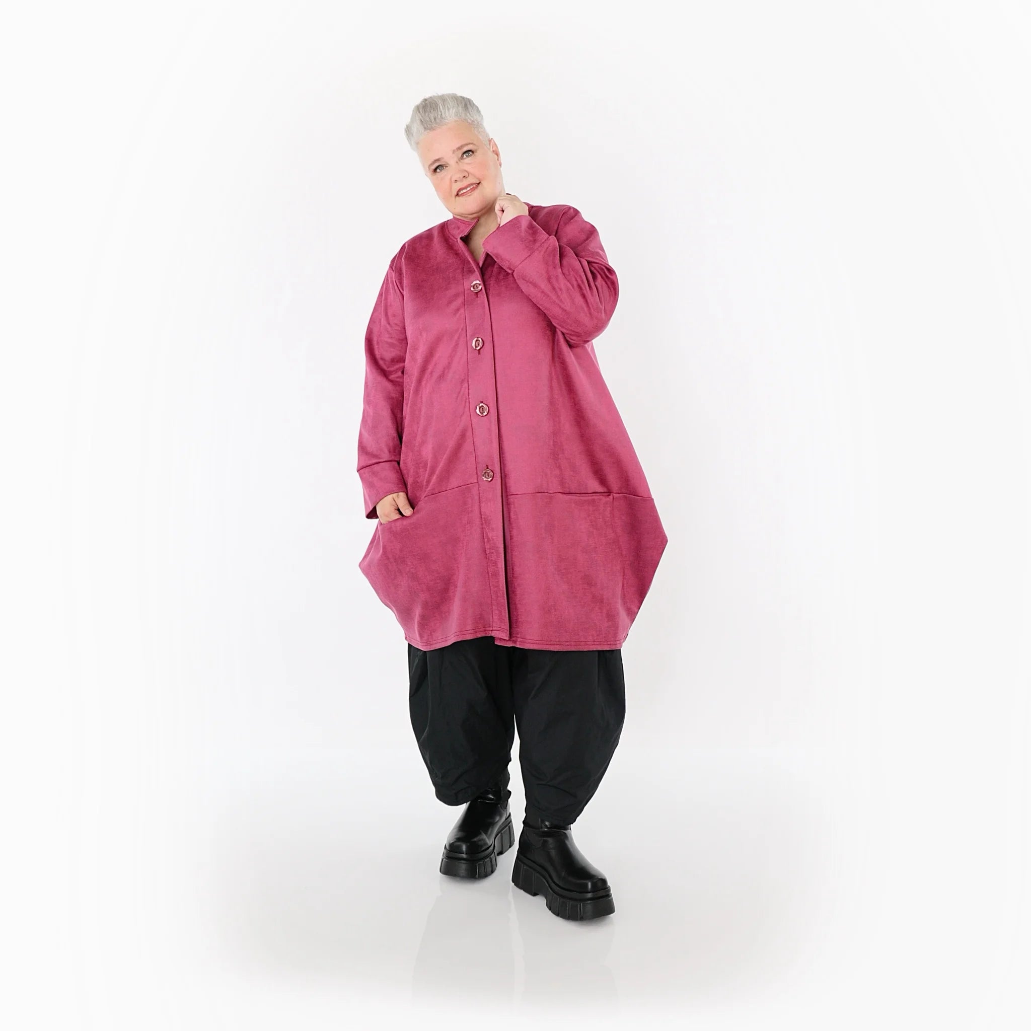  Ballonjacke von AKH Fashion aus Polyester, 1520.07094, Fuchsia, Ausgefallen, Zeitlos