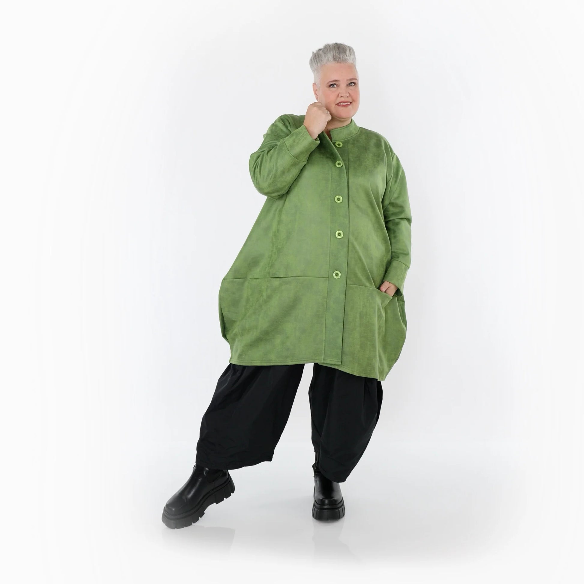  Ballonjacke von AKH Fashion aus Polyester, 1520.07094, Grün, Ausgefallen, Zeitlos, Schick