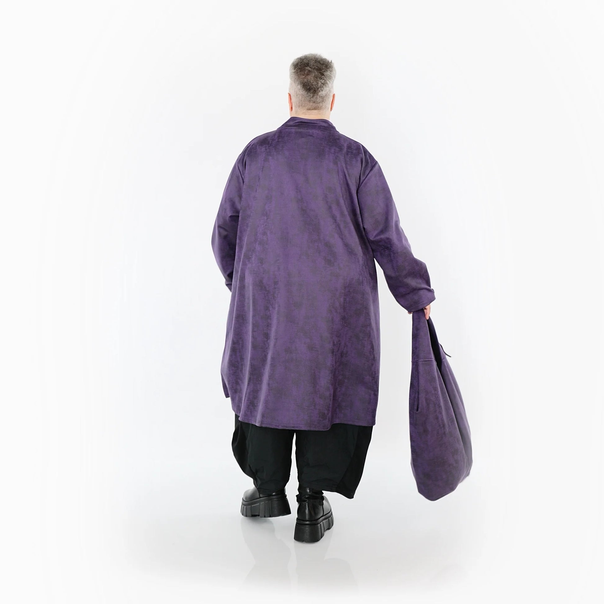  AKH Fashion Jacke in Vokuhila-Form, aus Polyester, 1520.07119, Violett, Ausgefallen