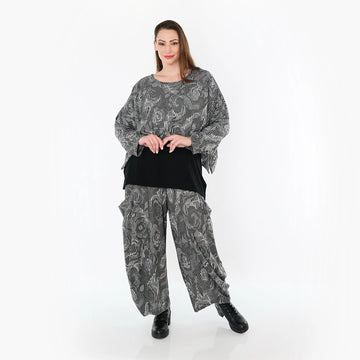  Ballonhose von AKH Fashion aus Materialmix, 1508069, Grau/Schwarz/Weiß, Vichy-Streifen