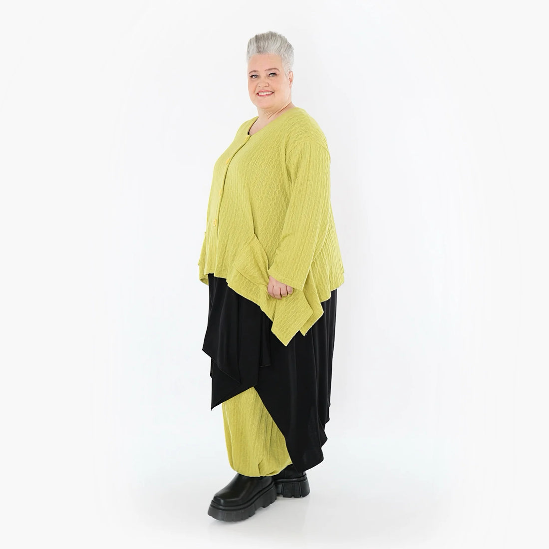  A-Form Jacke von AKH Fashion aus Materialmix, 1532.00118, Lime, Wellen, Ausgefallen