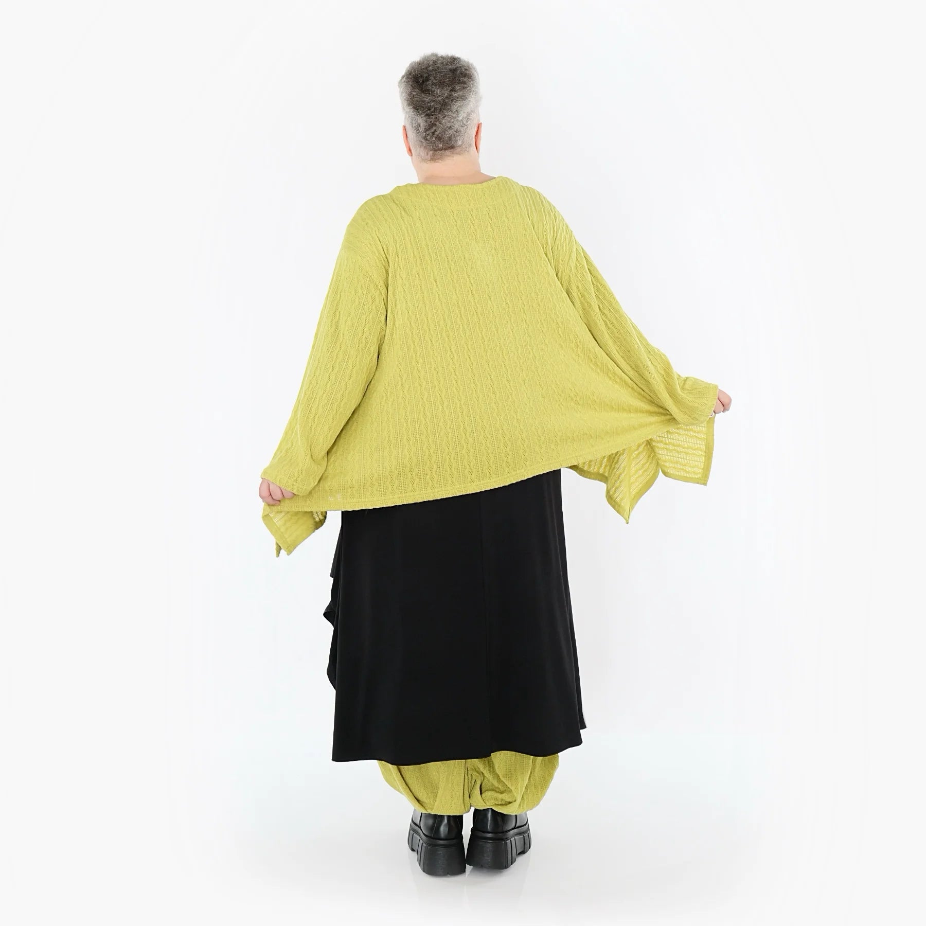  A-Form Jacke von AKH Fashion aus Materialmix, 1532.00118, Lime, Wellen, Ausgefallen