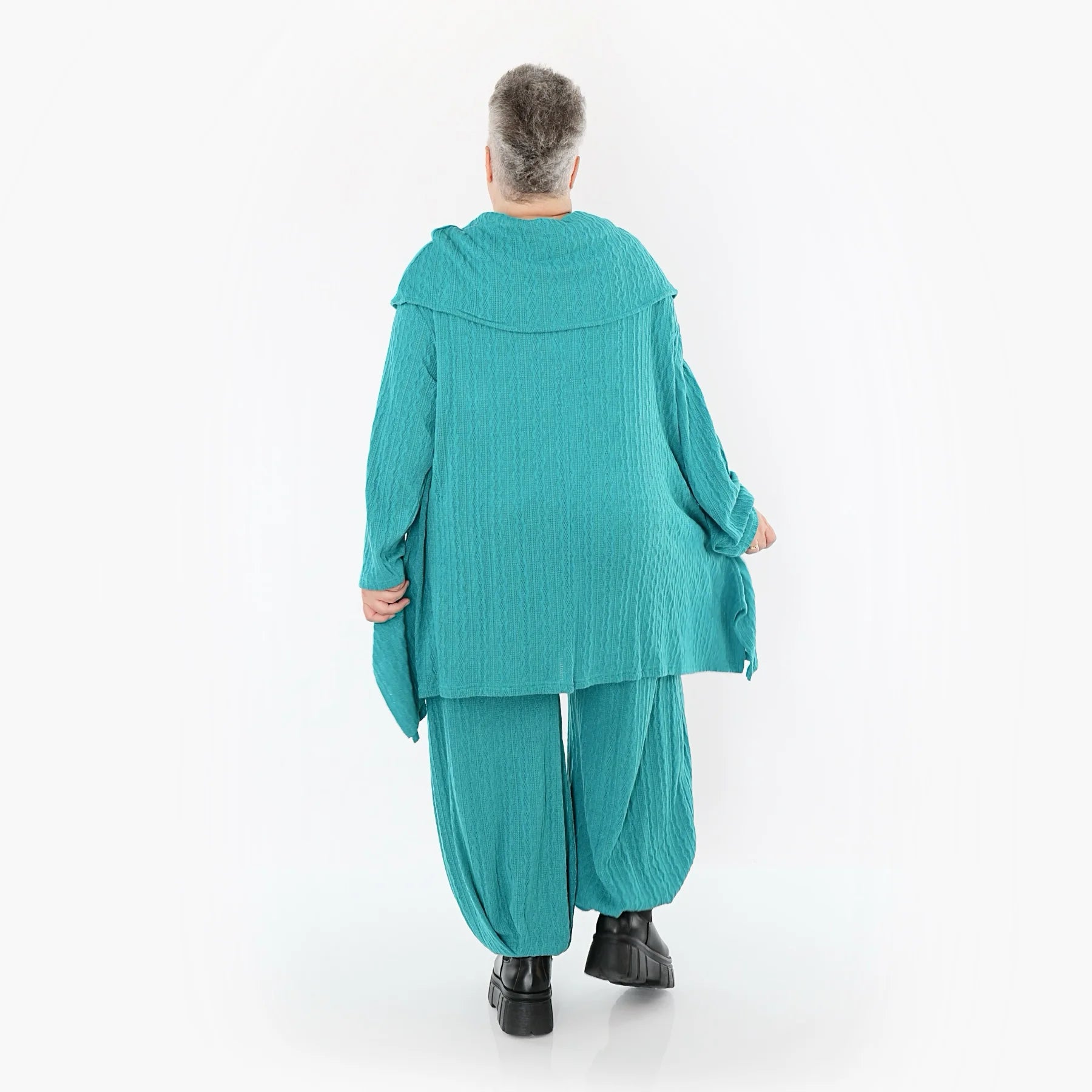  Ballonhose von AKH Fashion aus Materialmix, 1532.05920, PetrolBlau, Wellen, Ausgefallen