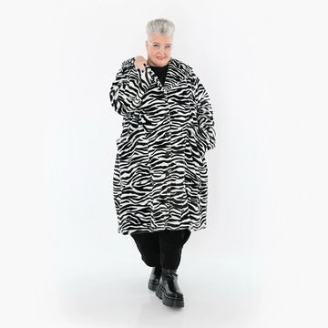  Ballonjacke von AKH Fashion aus Polyester, 1534.06889, Schwarz/Weiß, Zebra, Ausgefallen