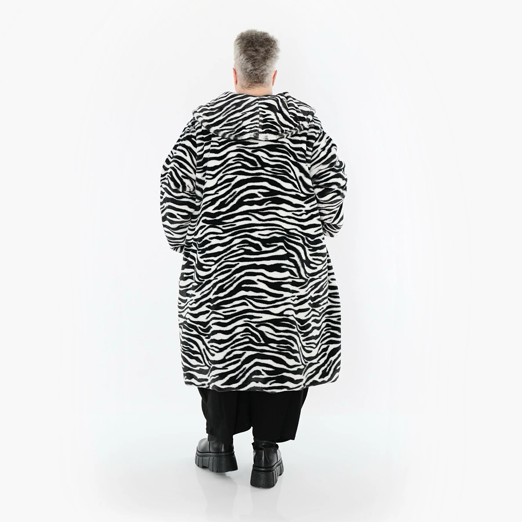  Ballonjacke von AKH Fashion aus Polyester, 1534.06889, Schwarz/Weiß, Zebra, Ausgefallen