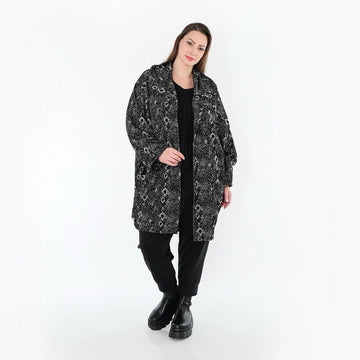  AKH Fashion Jacke in kastiger Form, aus Materialmix, 1541.06517, Grau/Schwarz, Reptil
