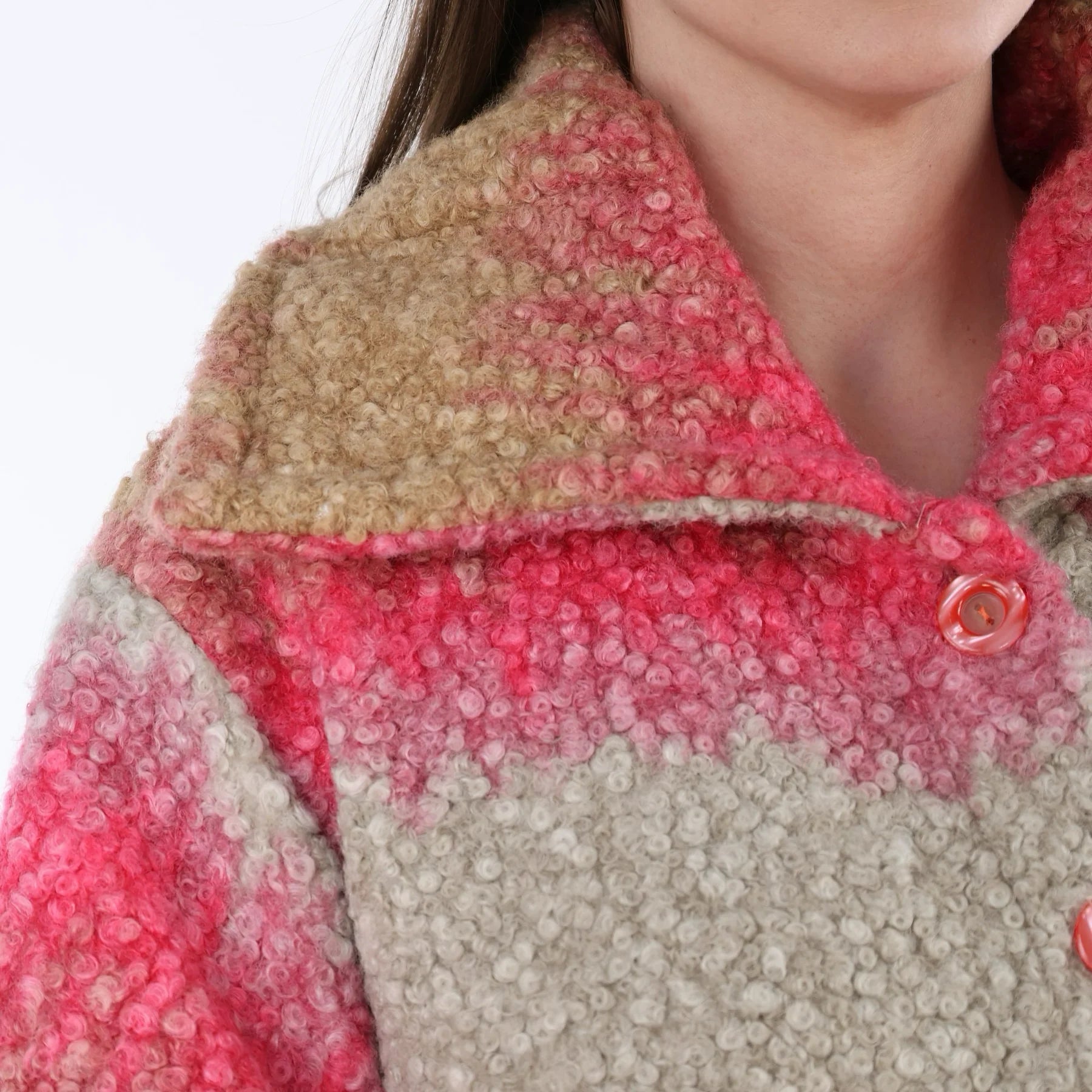  Ballonmantel von AKH Fashion aus Polyester, 1543.03023, Sand/Fuchsia, TwoTone, Schick