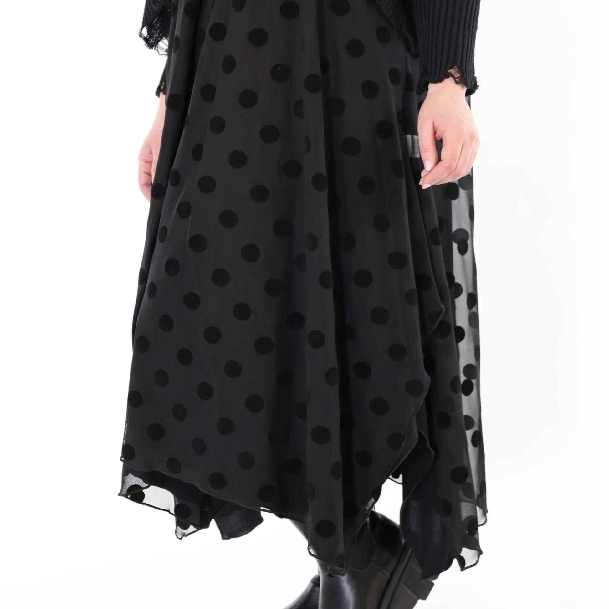  A-Form Tunika von AKH Fashion aus Polyester, 1544.05927, Schwarz, Punkte, Ausgefallen