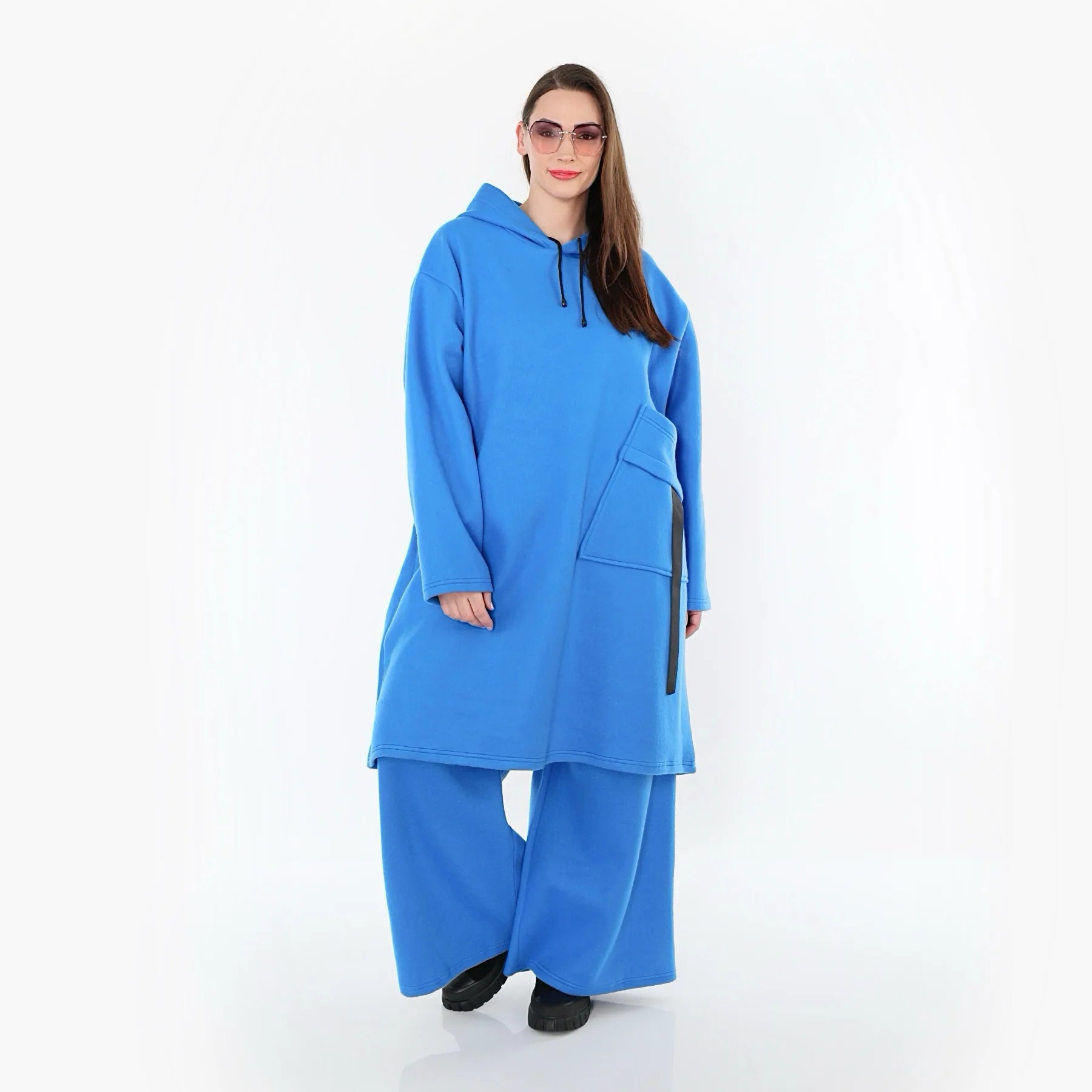  A-Form Kleid von AKH Fashion aus Baumwolle, 1547.06989, Blau, Ausgefallen, Zeitlos, Schick