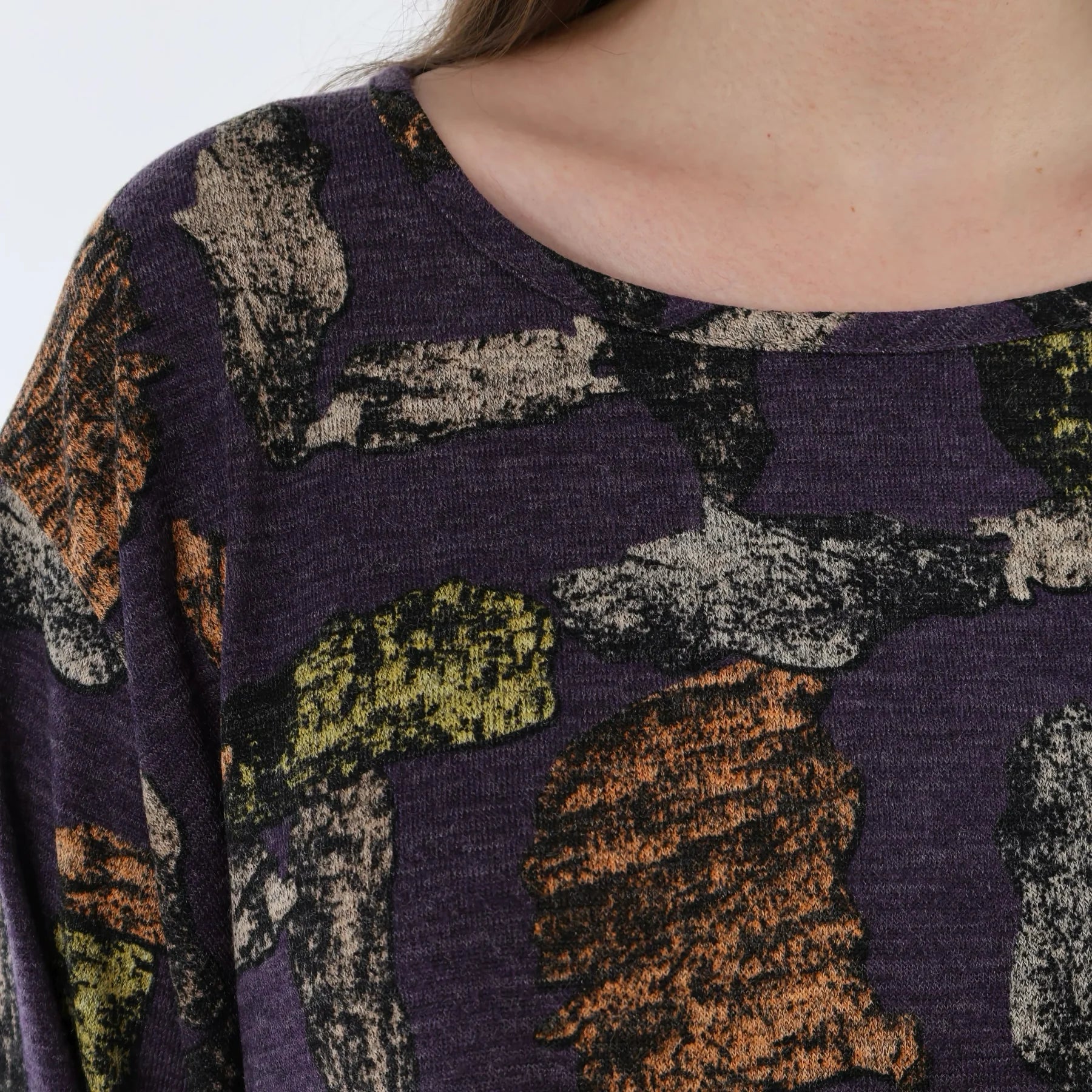  A-Form Bigshirt von AKH Fashion aus Materialmix, 1548.00593, Violett/Multi, Abstrakt, Schick