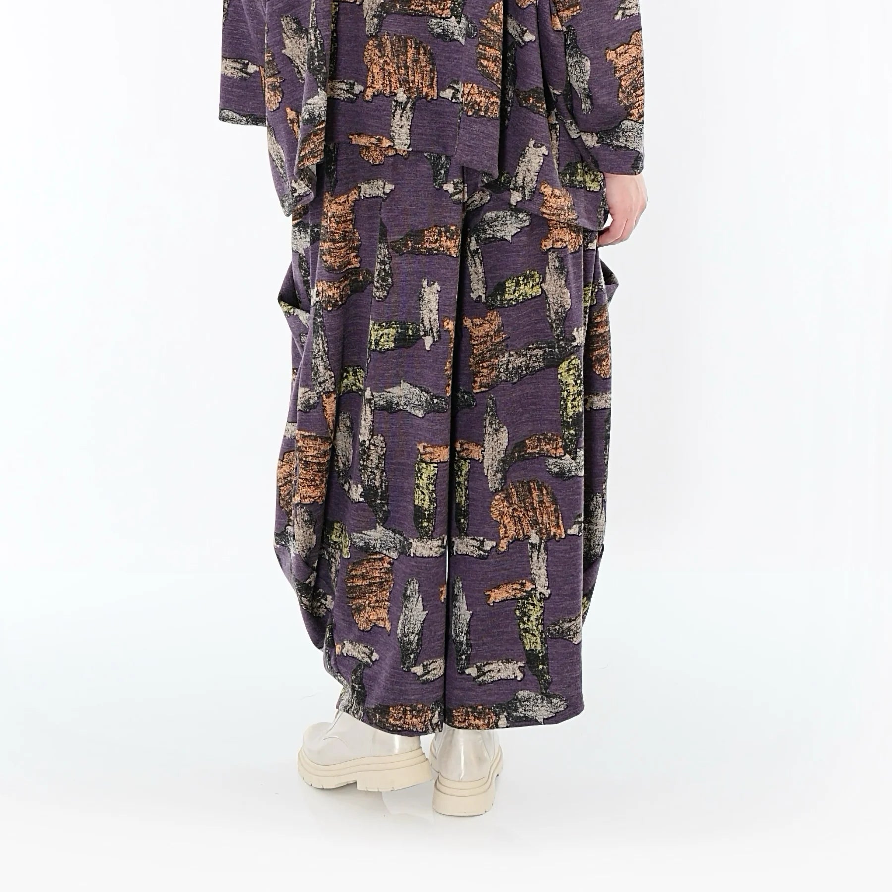  Ballonhose von AKH Fashion aus Materialmix, 1548.08069, Violett/Multi, Abstrakt, Schick