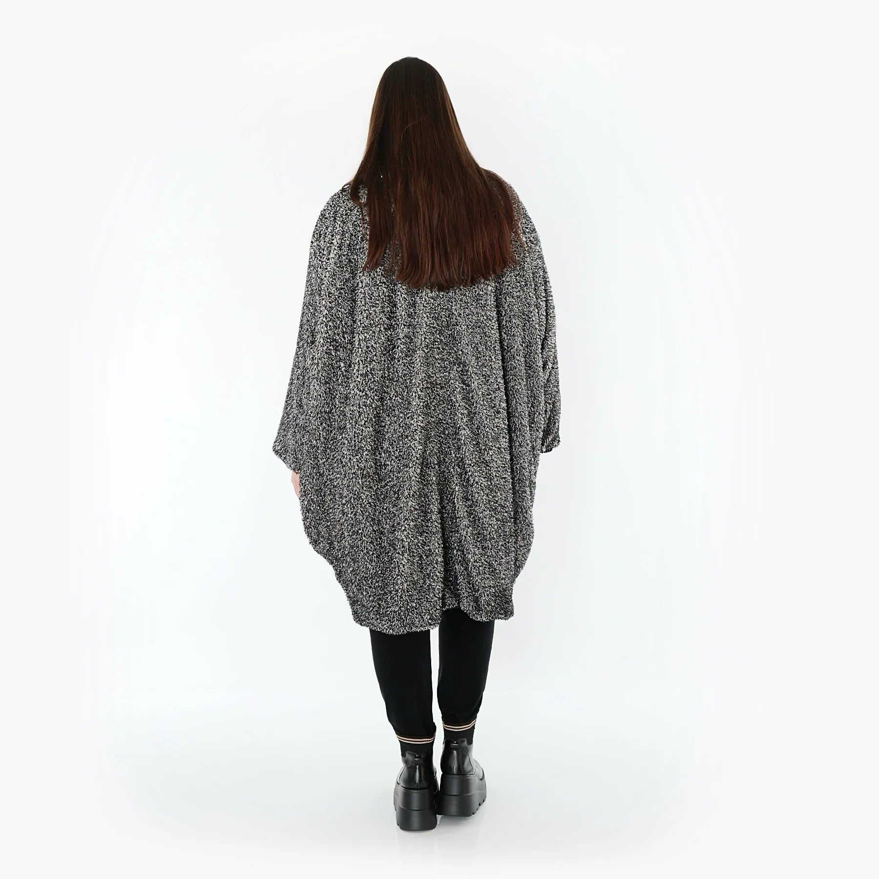  Ballonmantel von AKH Fashion aus Materialmix, 1551.07164, Schwarz/Weiß, Meliert, Schick