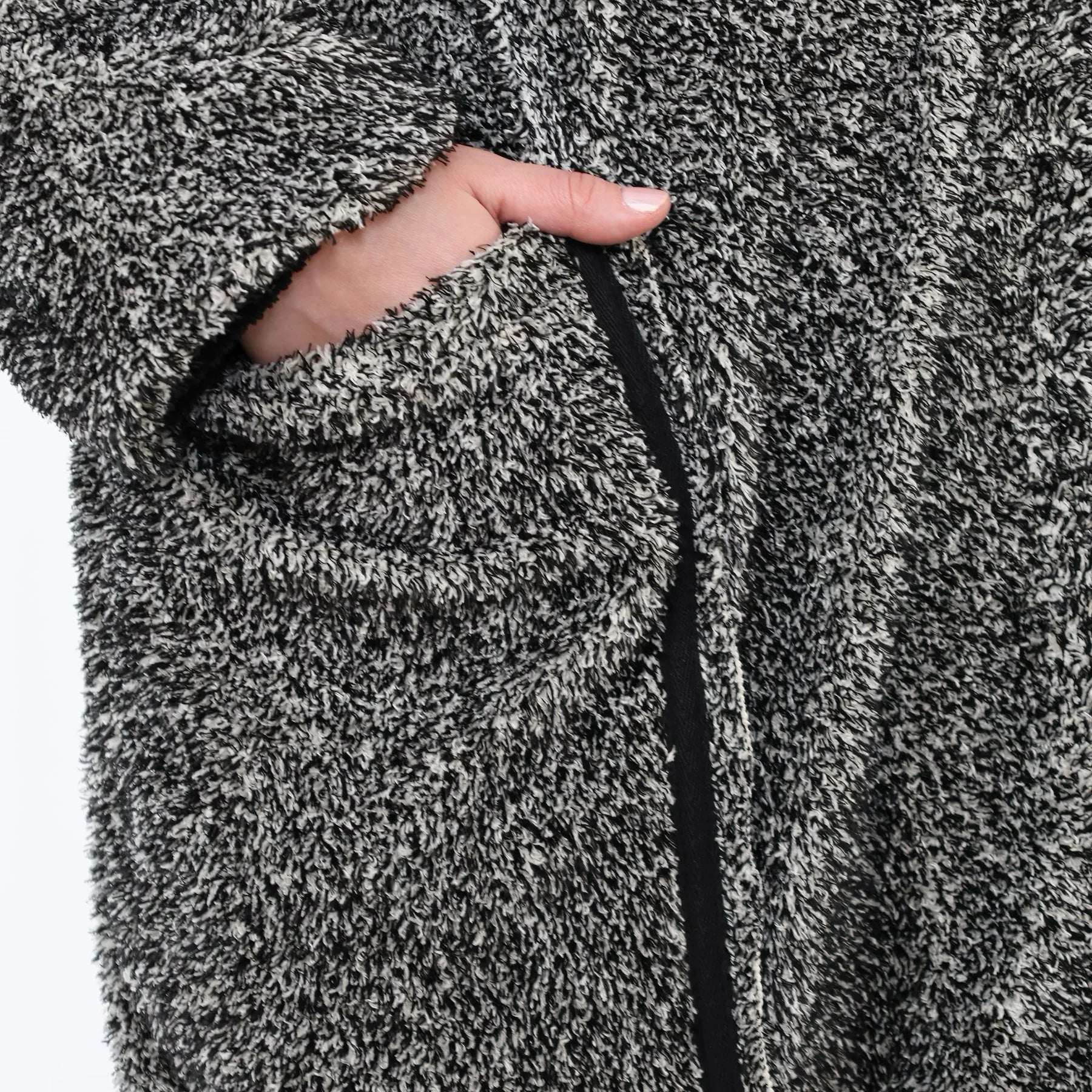  Ballonmantel von AKH Fashion aus Materialmix, 1551.07164, Schwarz/Weiß, Meliert, Schick