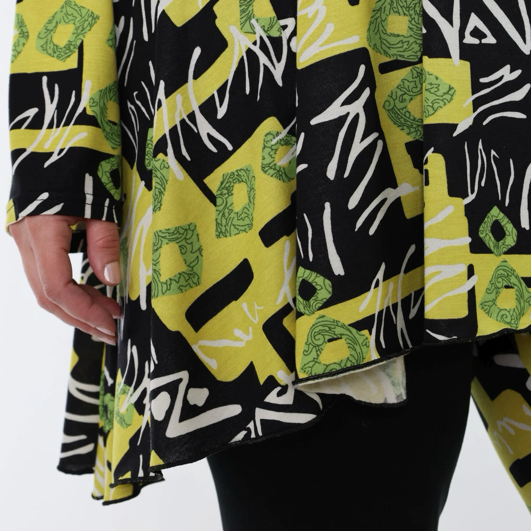  A-Form Bigshirt von AKH Fashion aus Viskose, 1556.00593, Gelb/Multi, Abstrakt, Ausgefallen