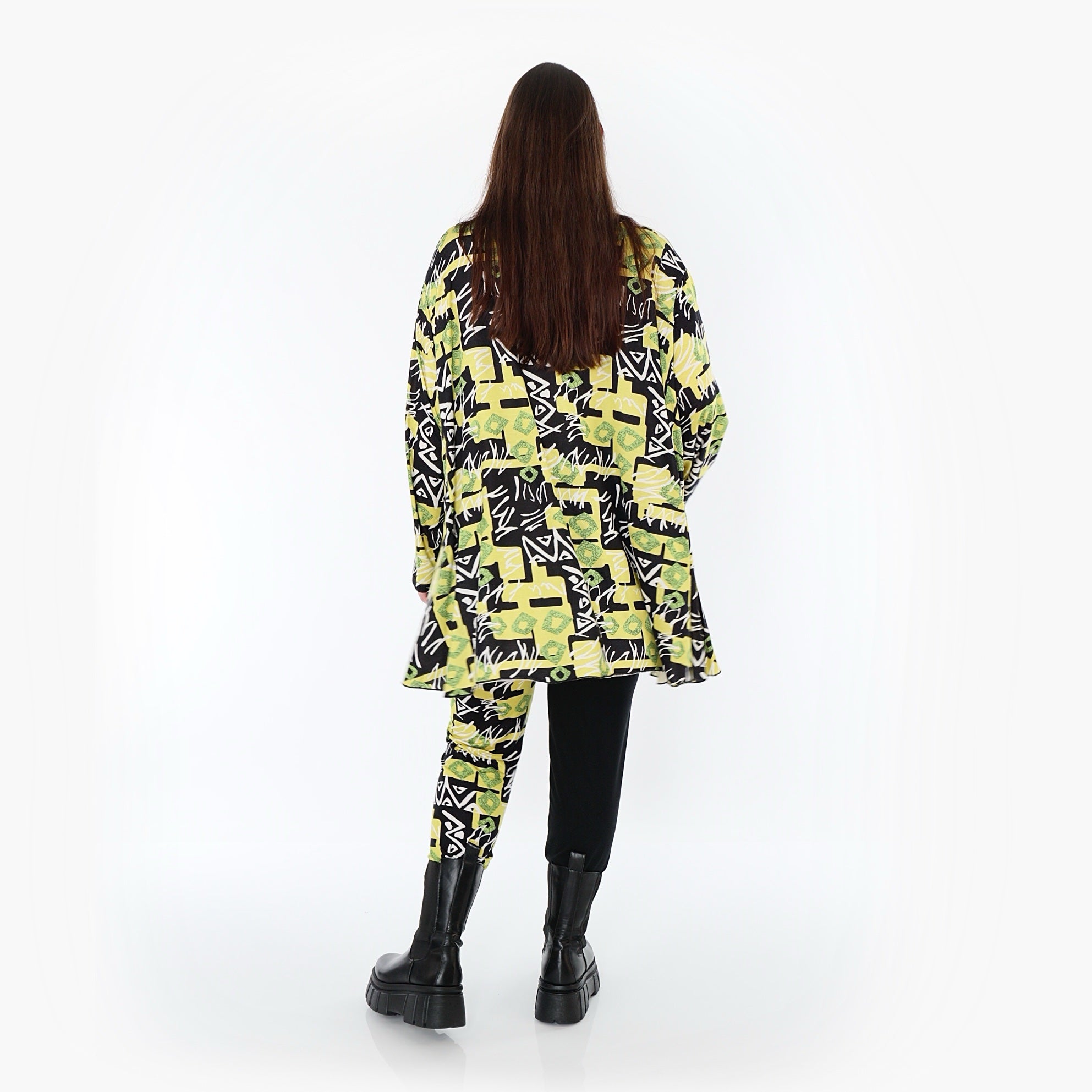  AKH Fashion Leggings in gerader Form, aus Viskose, 1556.0P100, Gelb/Multi, Abstrakt