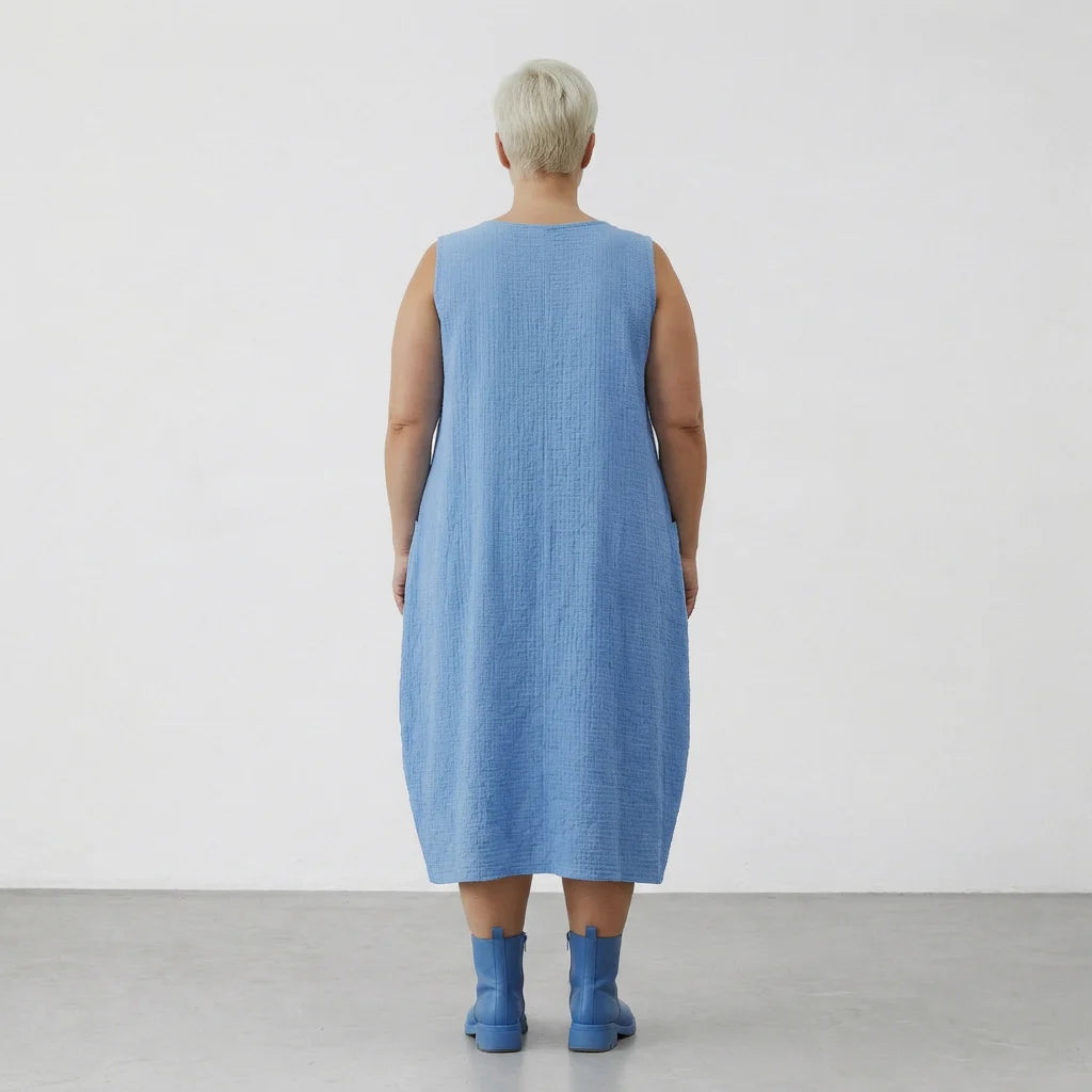 Ballonkleid von AKH Fashion aus Baumwolle, 1573.07118, Türkis, Kariert, Ausgefallen