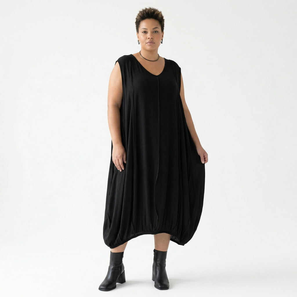 Ballonkleid von AKH Fashion aus Viskose, 1576.02288, Schwarz, Ausgefallen, Zeitlos, Schick