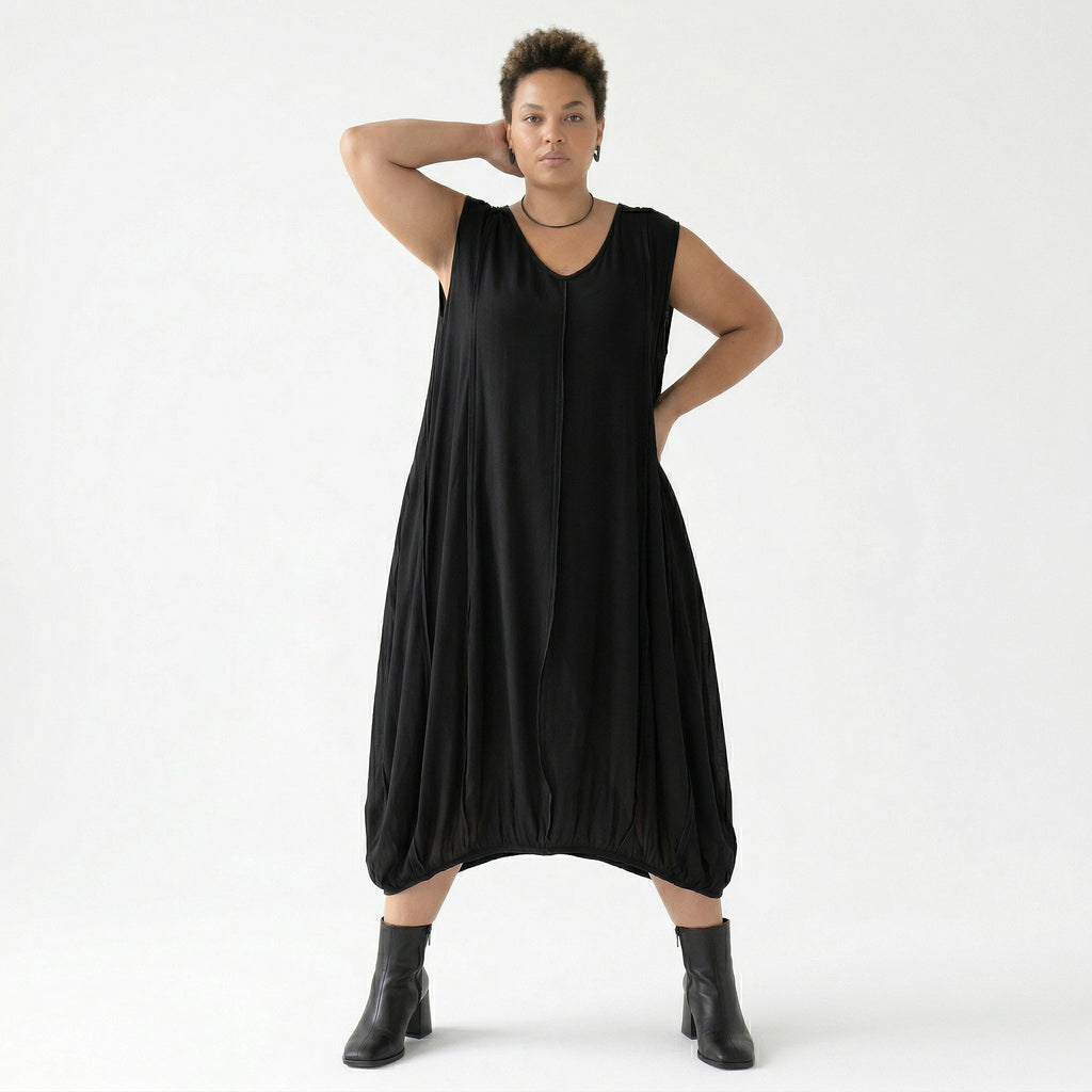 Ballonkleid von AKH Fashion aus Viskose, 1576.02288, Schwarz, Ausgefallen, Zeitlos, Schick