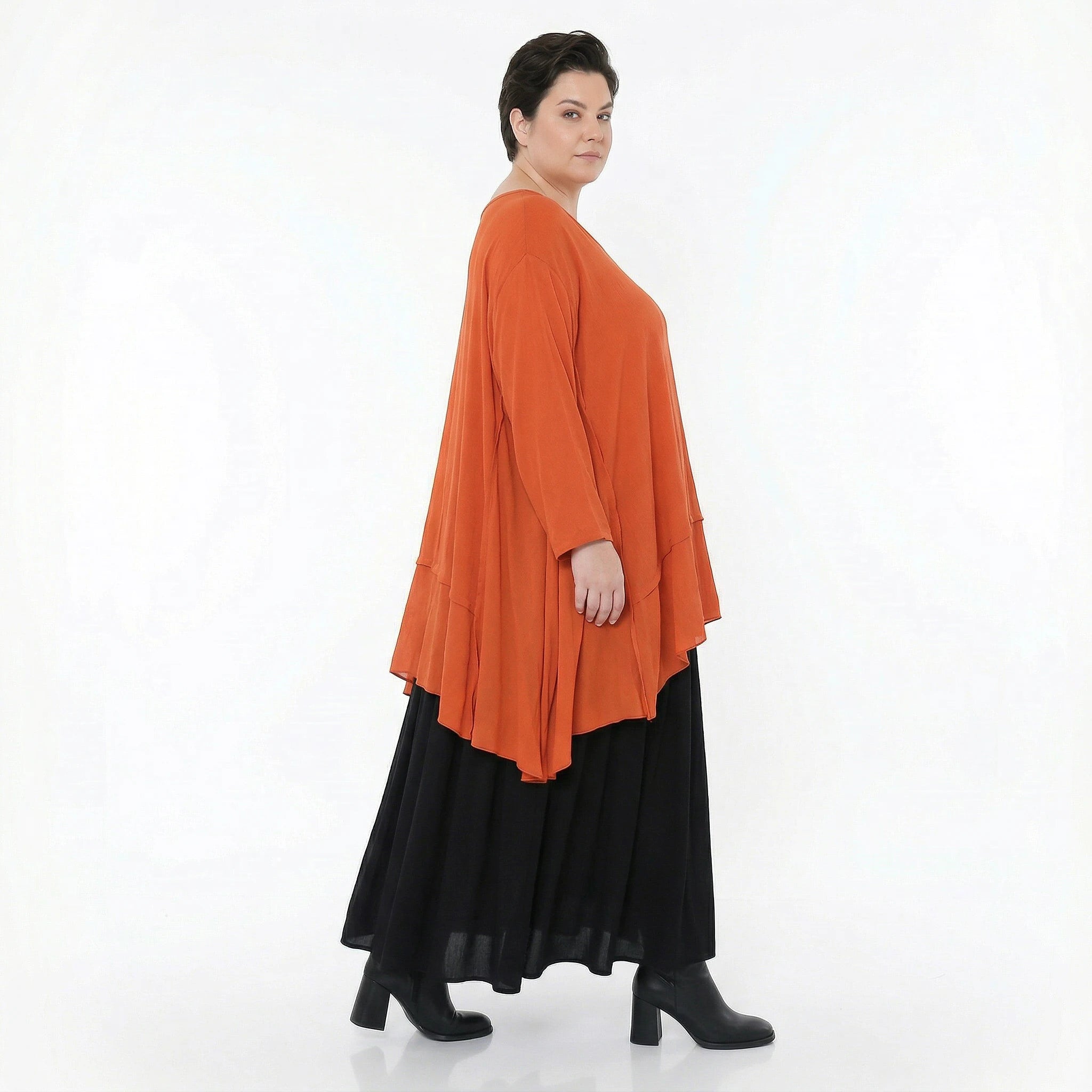A-Form Bigshirt von AKH Fashion aus Viskose, 1576.05593, Orange, Ausgefallen, Zeitlos, Schick