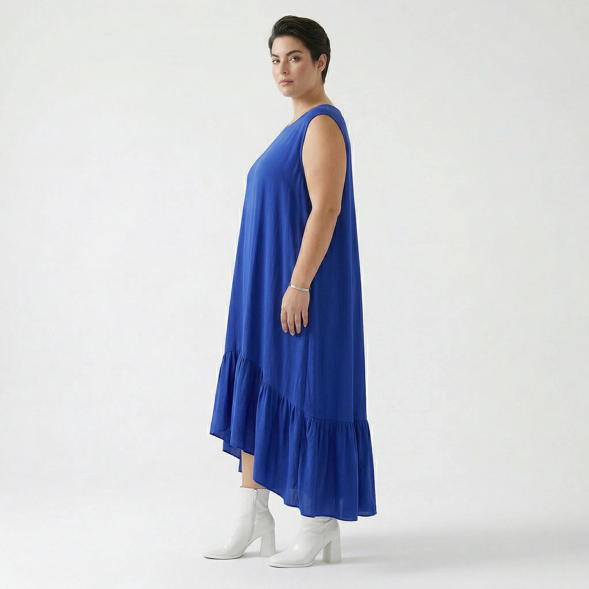 A-Form Kleid von AKH Fashion aus Viskose, 1576.07023, Royalblau, Ausgefallen, Zeitlos