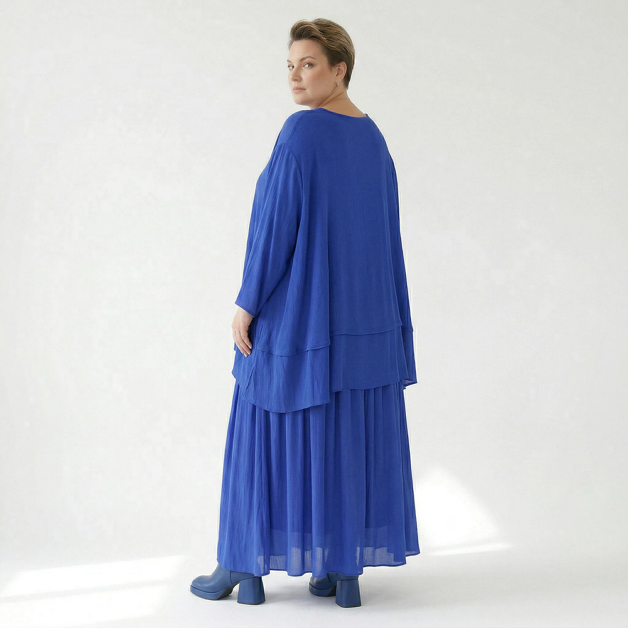 A-Form Rock von AKH Fashion aus Viskose, 1576.07186, Royalblau, Ausgefallen, Zeitlos