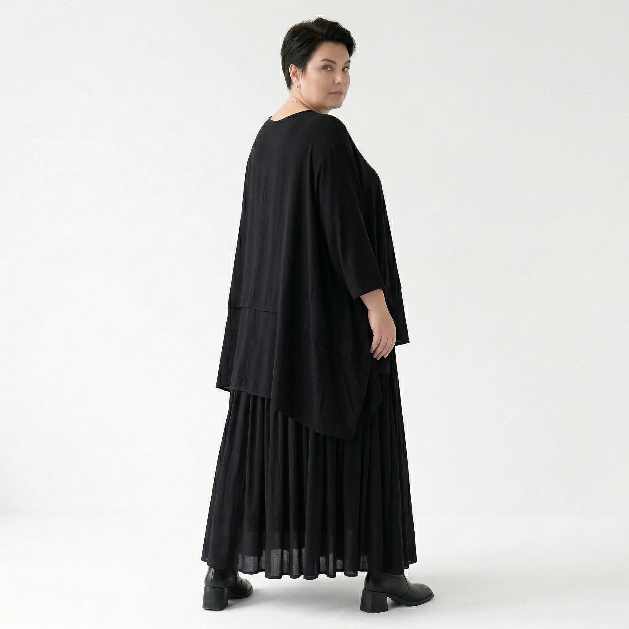 A-Form Rock von AKH Fashion aus Viskose, 1576.07186, Schwarz, Ausgefallen, Zeitlos, Schick