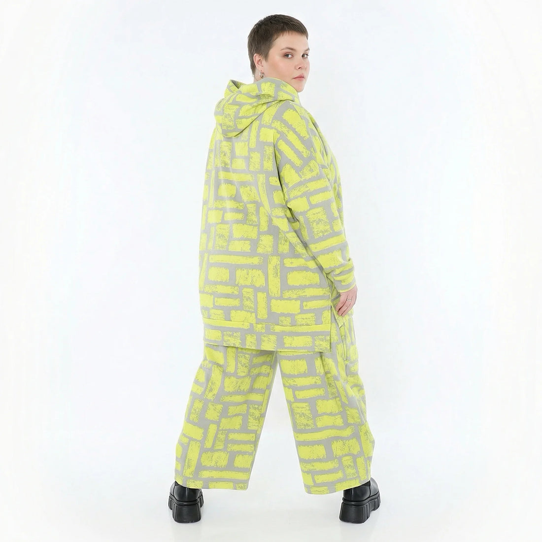 Ballonhose von AKH Fashion aus Baumwolle, 1580.08069, Gelb/Grau, Ziegelsteine, Schick