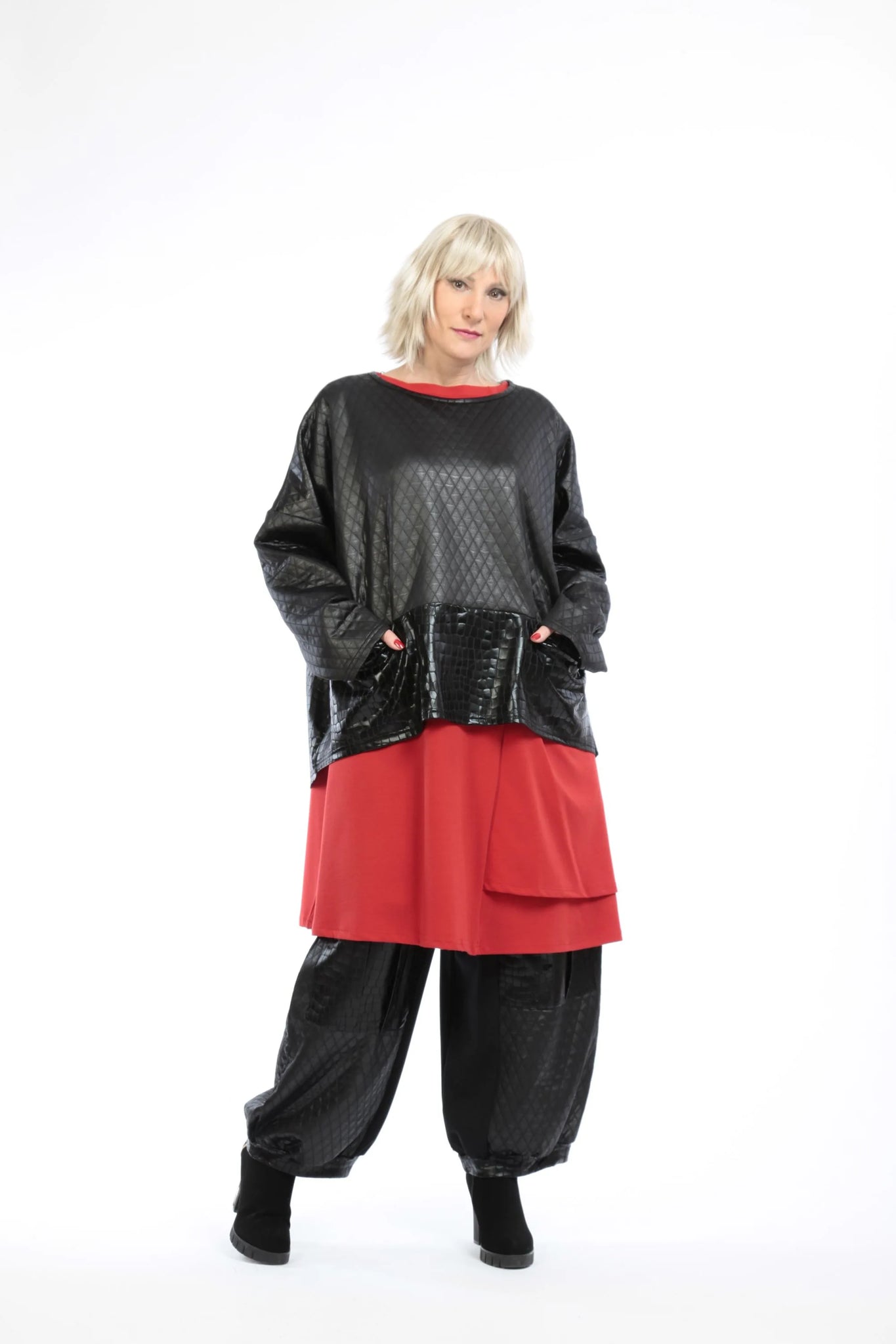  Bigshirt von AKH Fashion aus Viskose in kastiger Form, 1222.06888, Schwarz, Schick, Modern