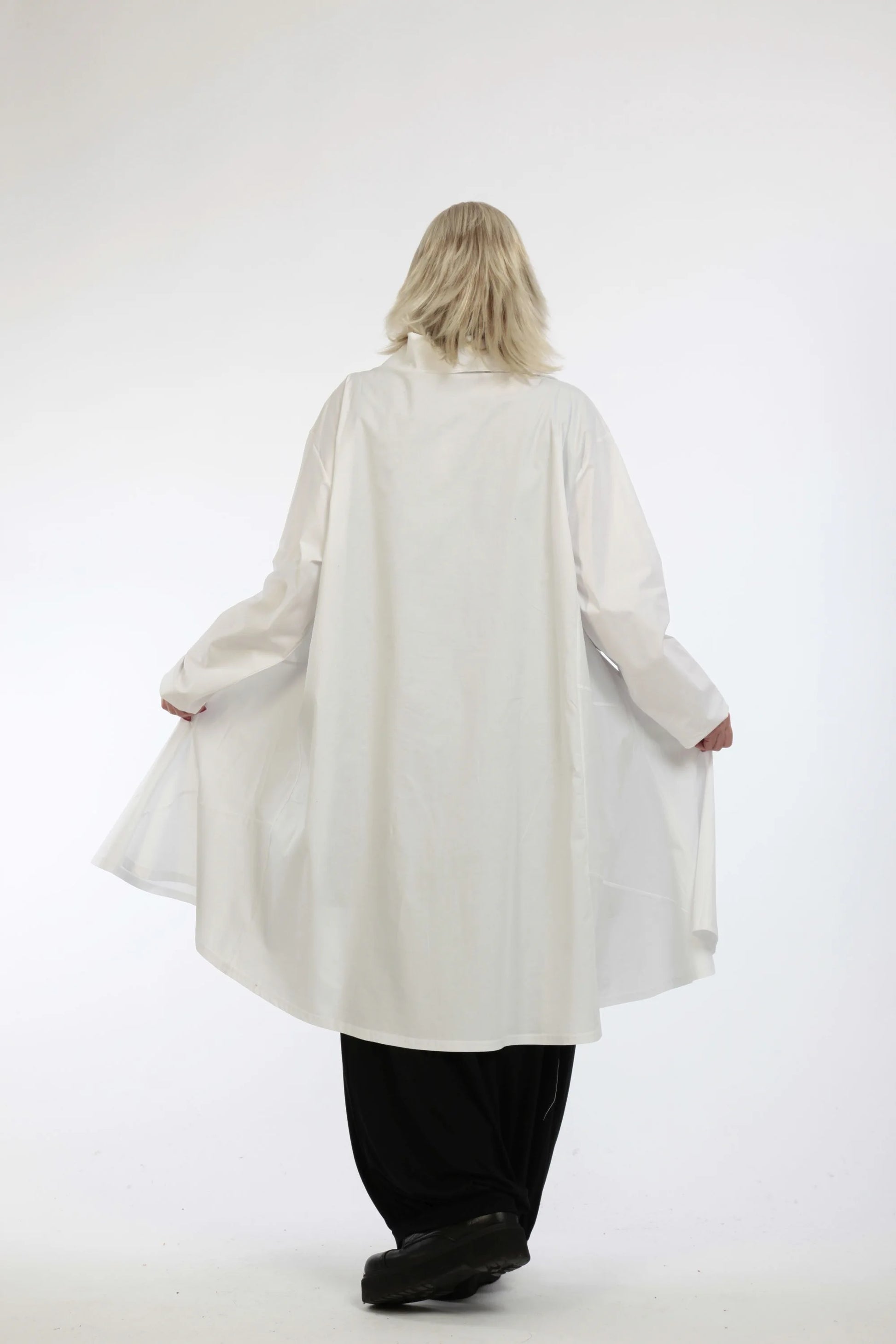  Bluse von AKH Fashion aus Baumwolle in gerader Form, 1223.06606, Weiß, Unifarben, Schick