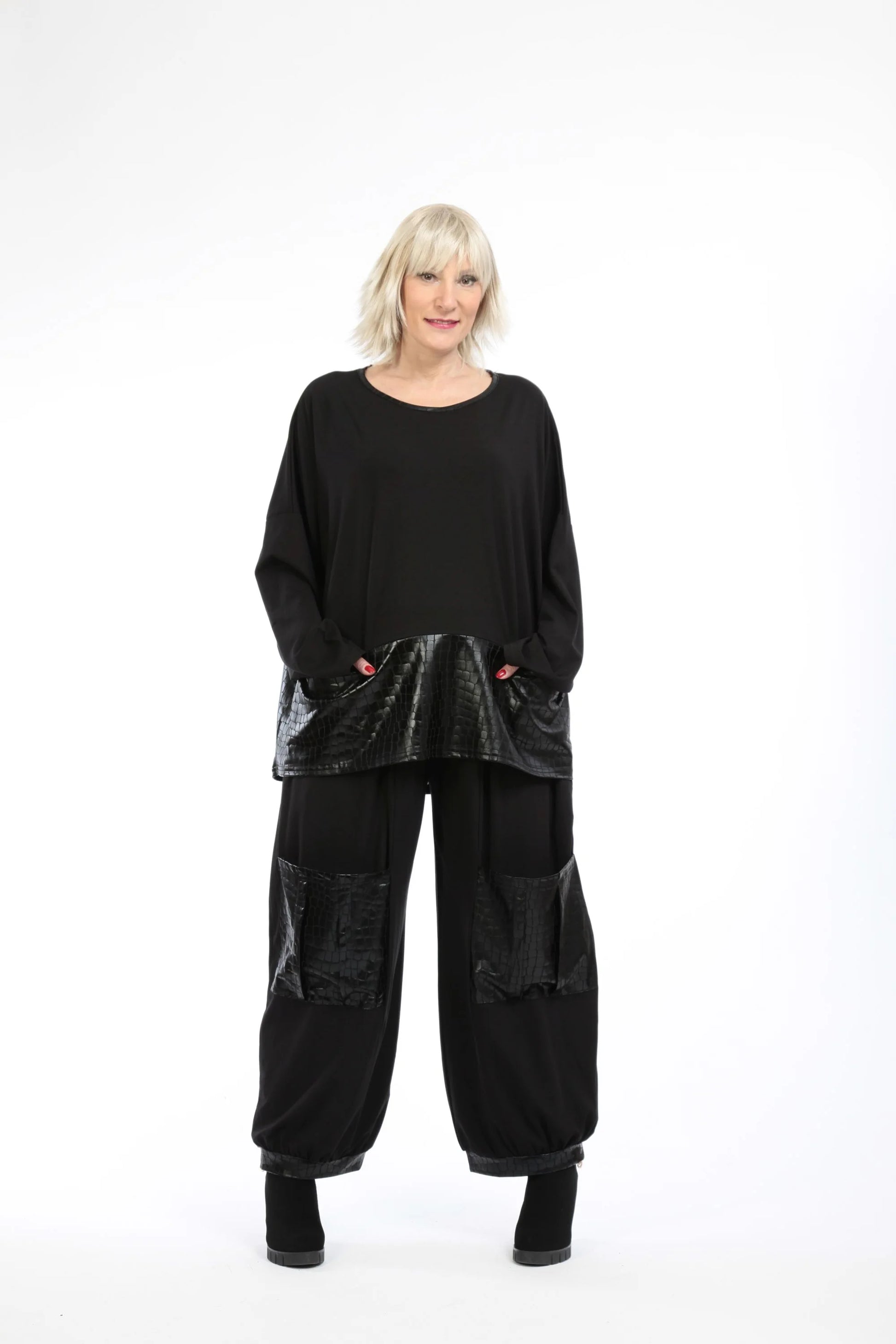  Bigshirt von AKH Fashion aus Viskose in kastiger Form, 1224.06888, Schwarz, Schick, Modern