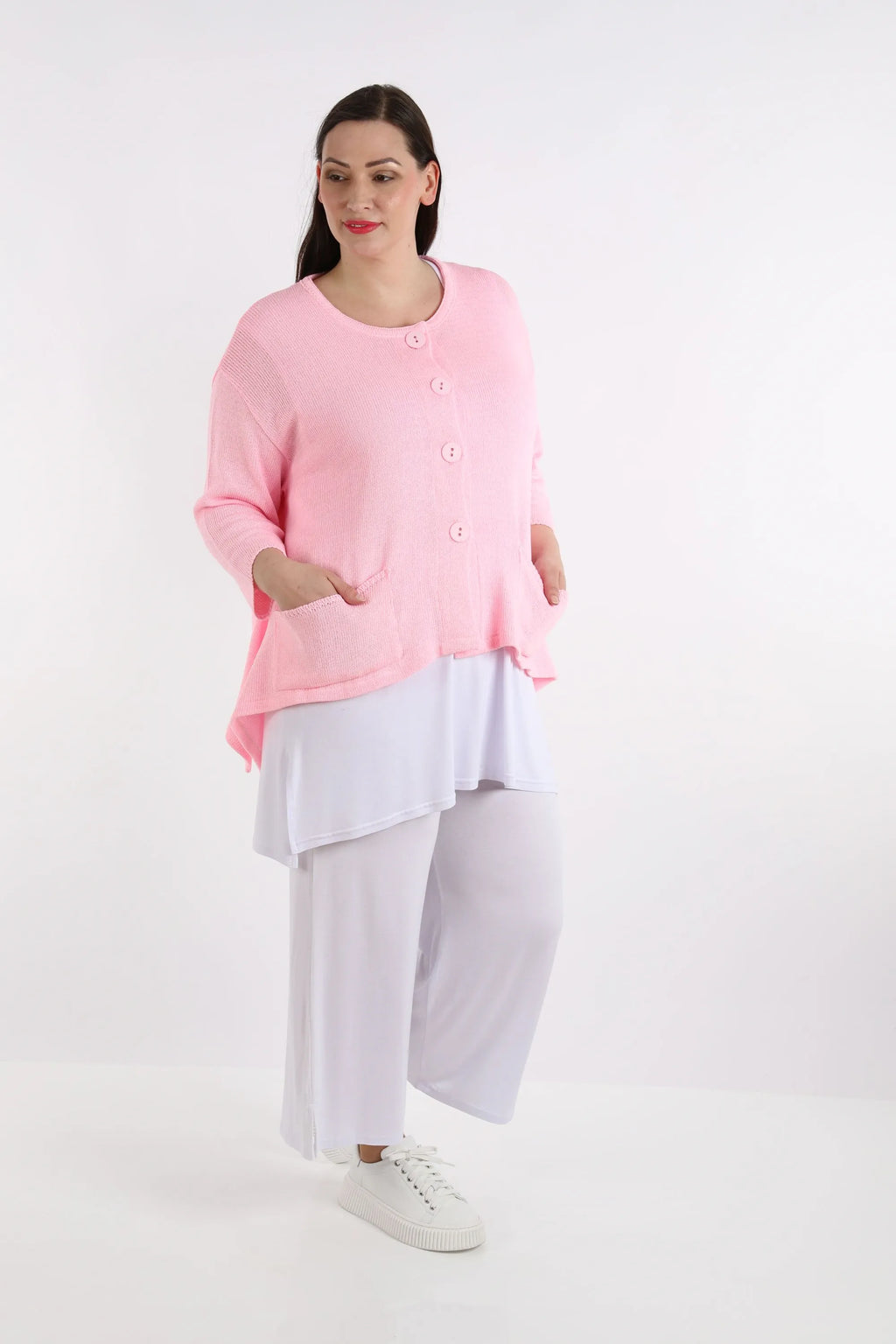  A-Form Jacke von AKH Fashion aus Baumwolle, 1110.00118, Rosa, Schick, Modern, Bequem