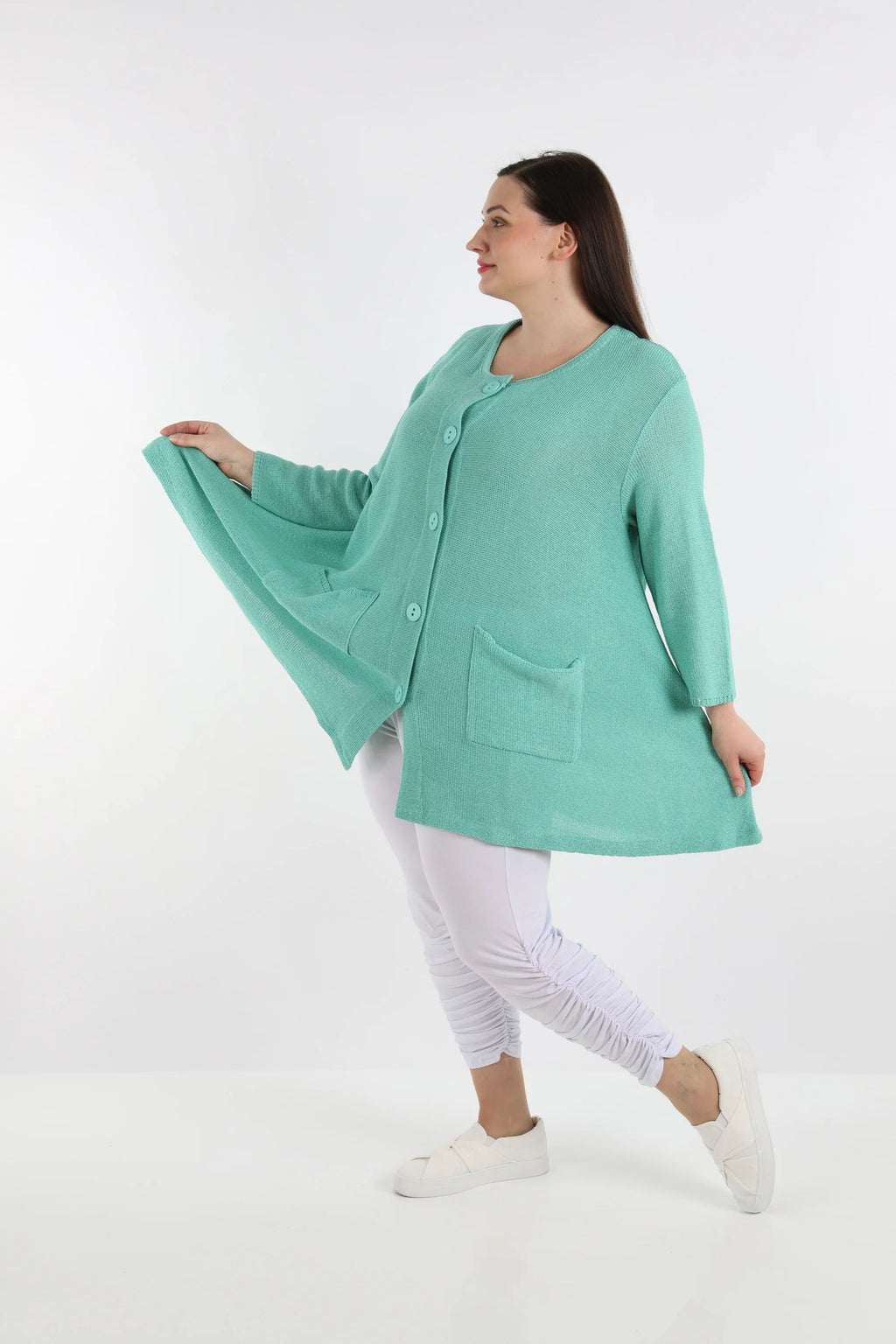  A-Form Jacke von AKH Fashion aus Baumwolle, 1110.01382, Mint, Schick, Modern, Bequem