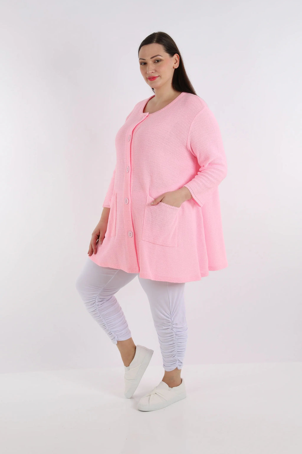  A-Form Jacke von AKH Fashion aus Baumwolle, 1110.01382, Rosa, Schick, Modern, Bequem