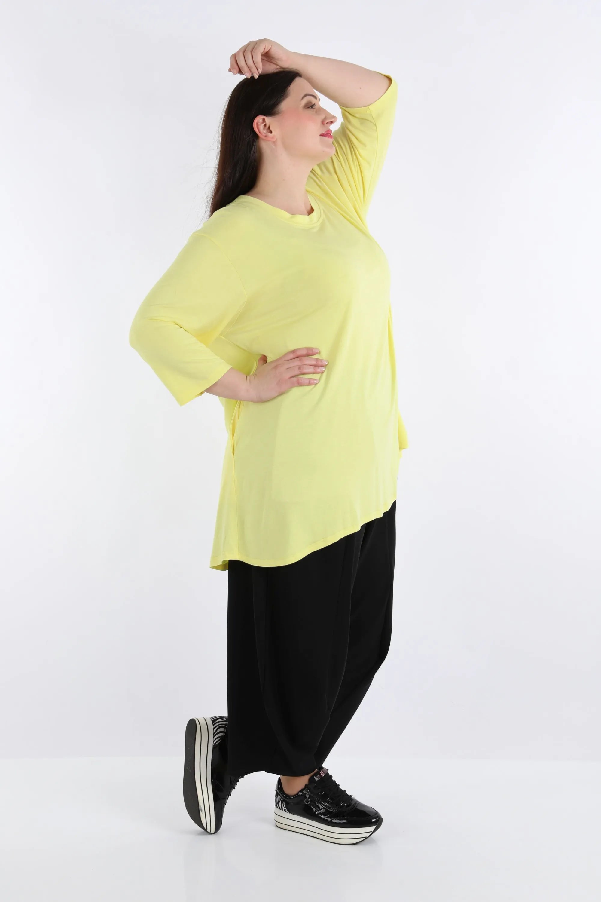  A-Form Shirt von AKH Fashion aus Viskose, 1233.02135, Gelb, Schick, Modern, Bequem
