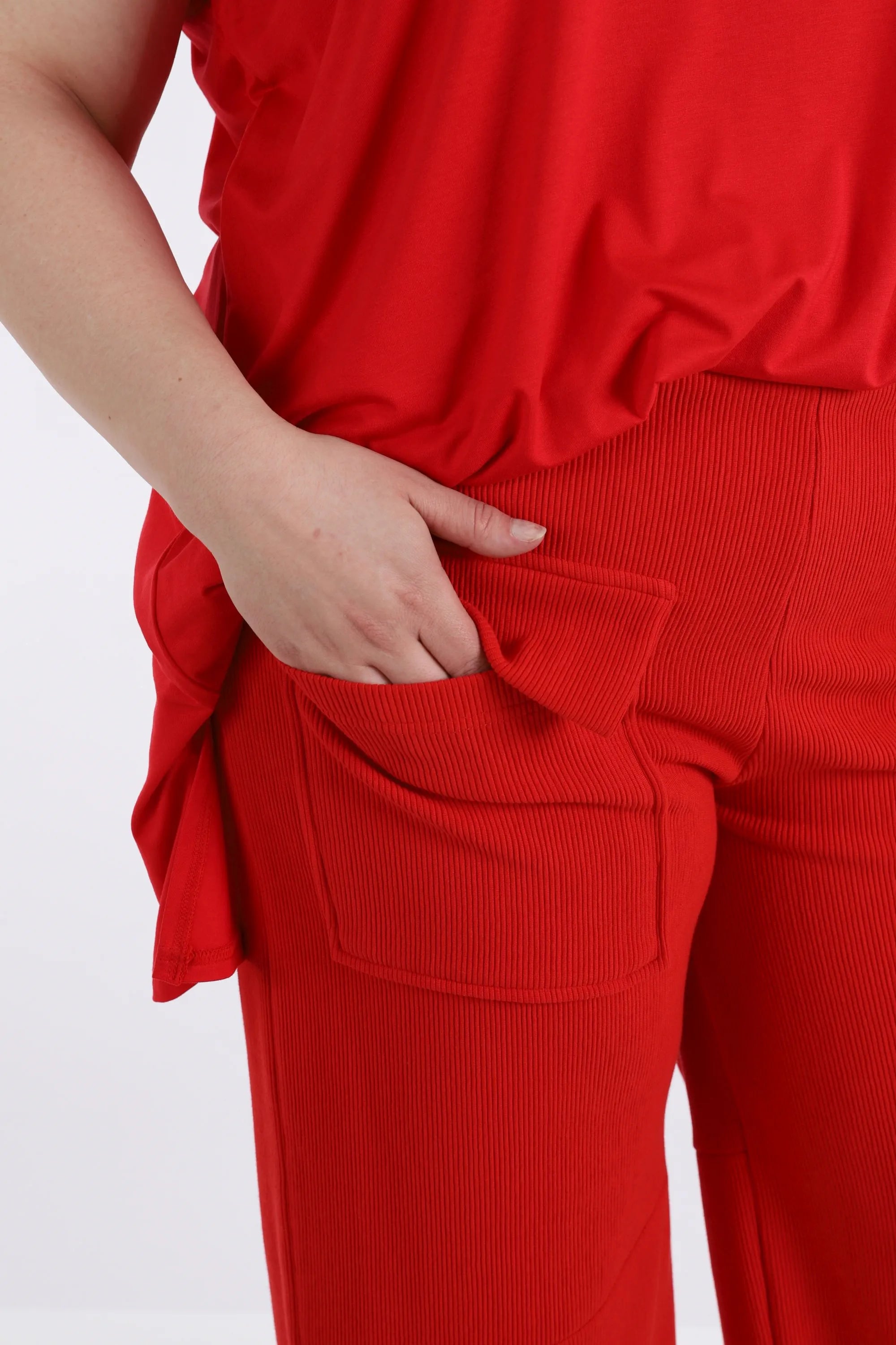  AKH Fashion Hose in gerader Form, aus Baumwolle, 1252.06907, Rot, Schick, Modern, Bequem