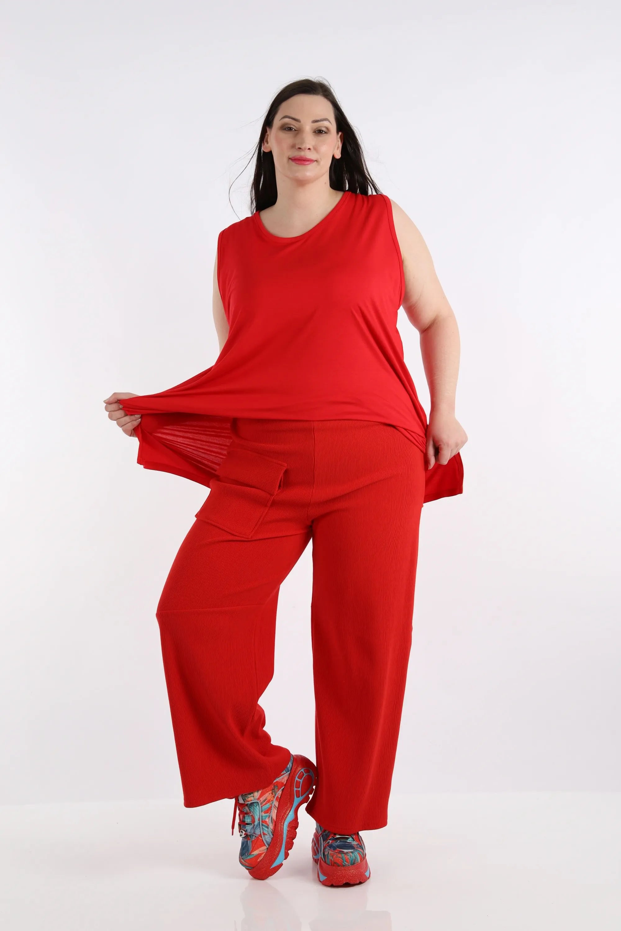  AKH Fashion Hose in gerader Form, aus Baumwolle, 1252.06907, Rot, Schick, Modern, Bequem