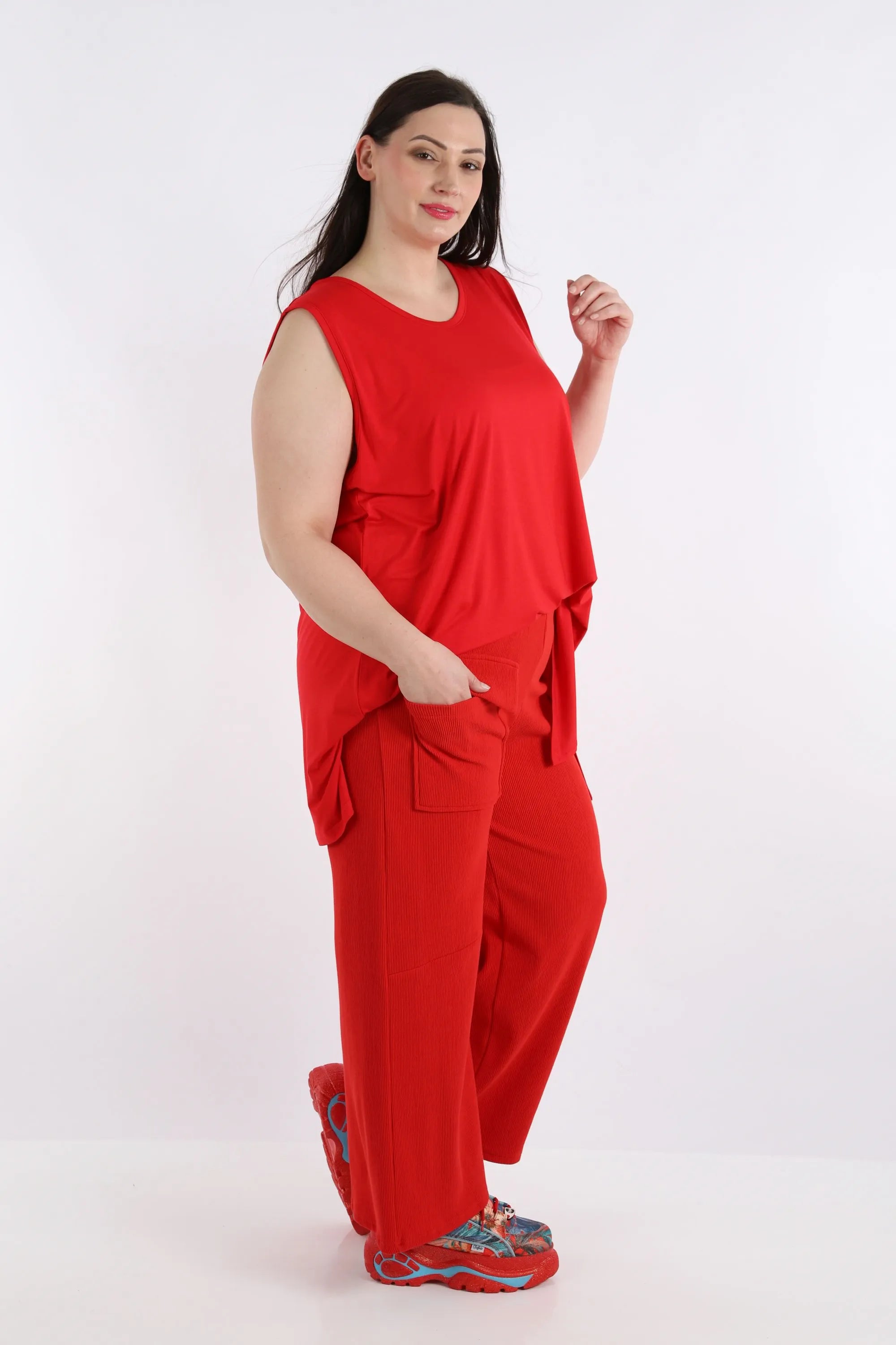  AKH Fashion Hose in gerader Form, aus Baumwolle, 1252.06907, Rot, Schick, Modern, Bequem