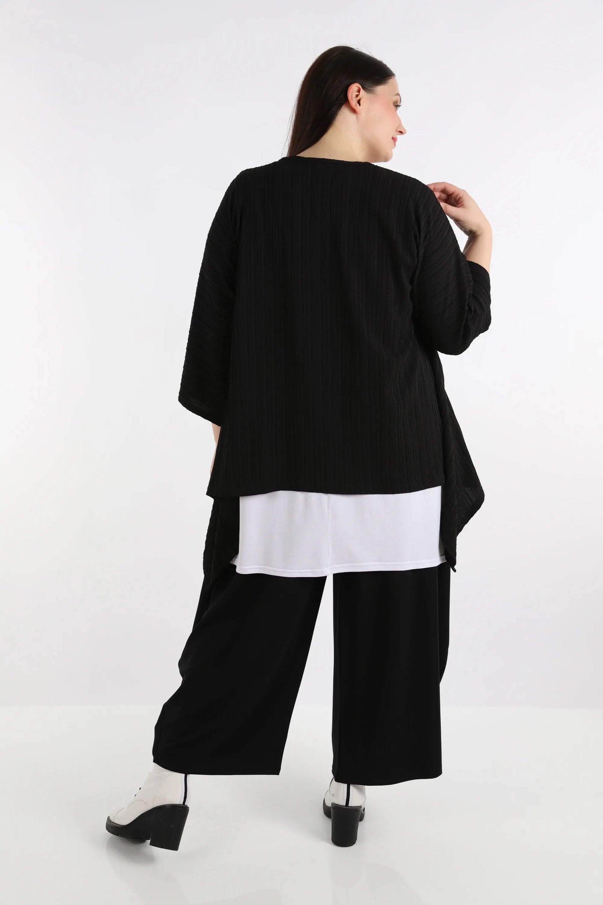  A-Form Bigshirt von AKH Fashion aus Viskose, 1254.06588, Schwarz, Unifarben, Schick, Modern