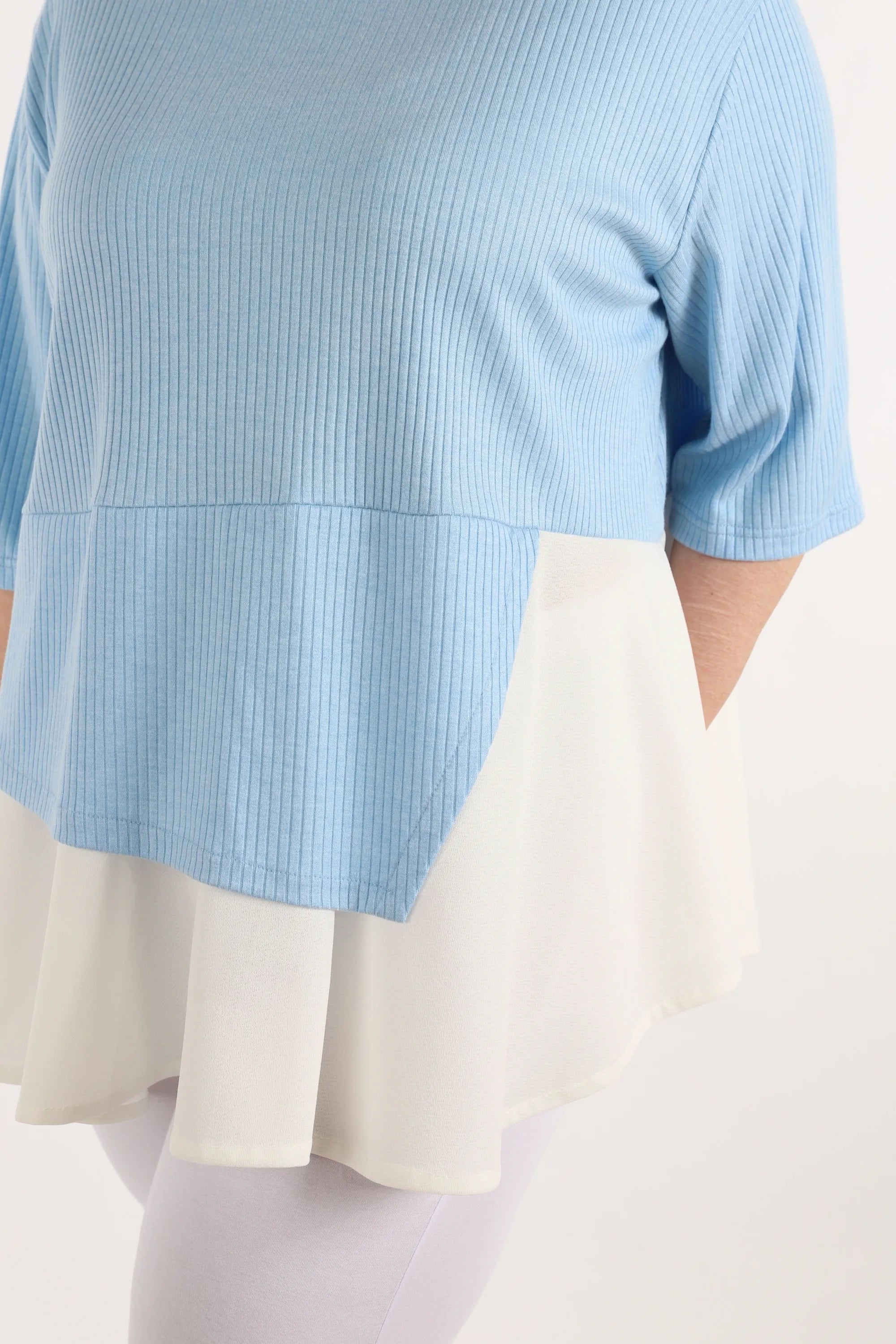  A-Form Shirt von AKH Fashion aus Viskose, 1268.02411, Hellblau-Weiß, Streifen, Schick