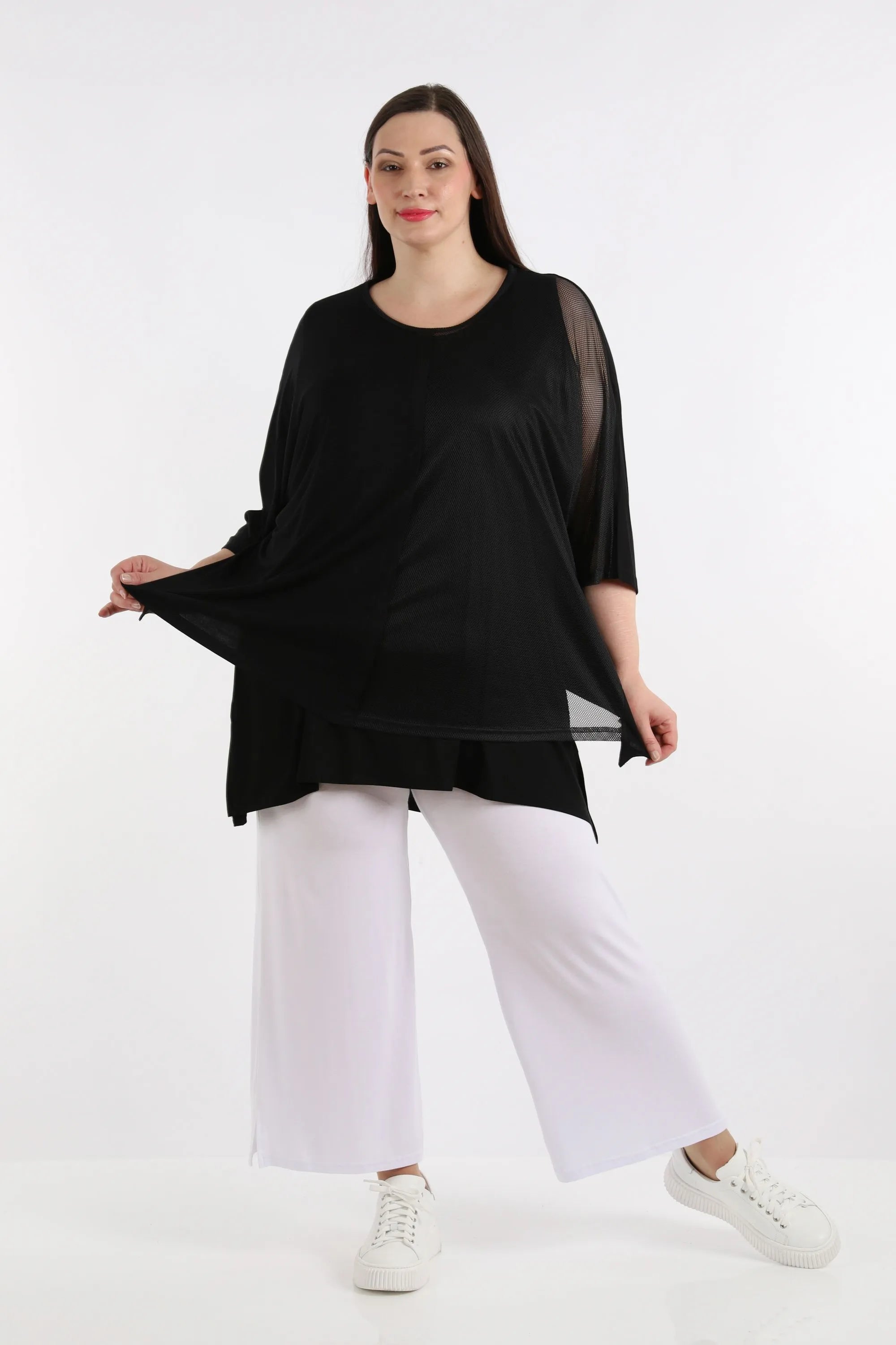  AKH Fashion Bigshirt in kastiger Form, aus Viskose, 1274.06922, Schwarz, Schick, Modern