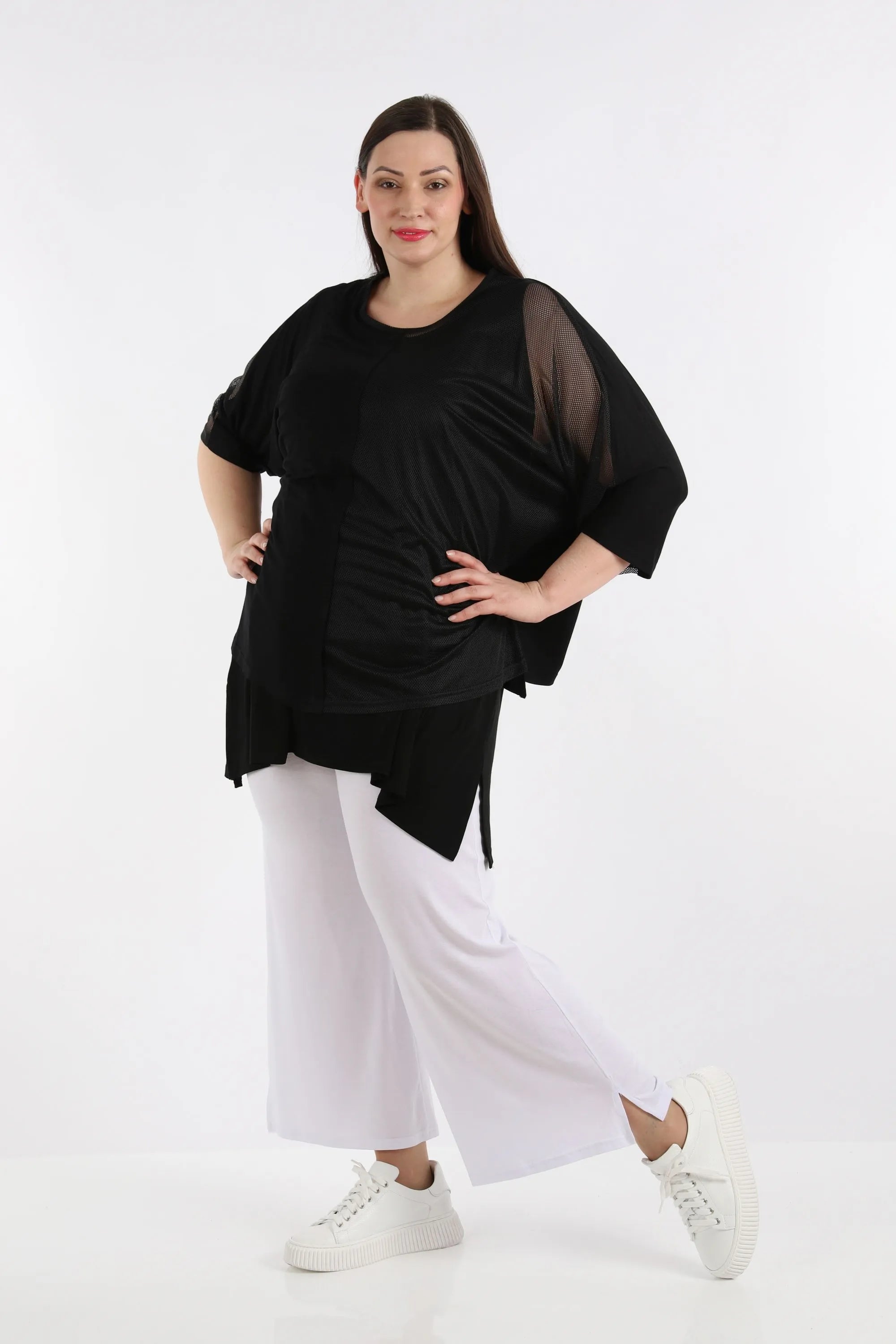  AKH Fashion Bigshirt in kastiger Form, aus Viskose, 1274.06922, Schwarz, Schick, Modern