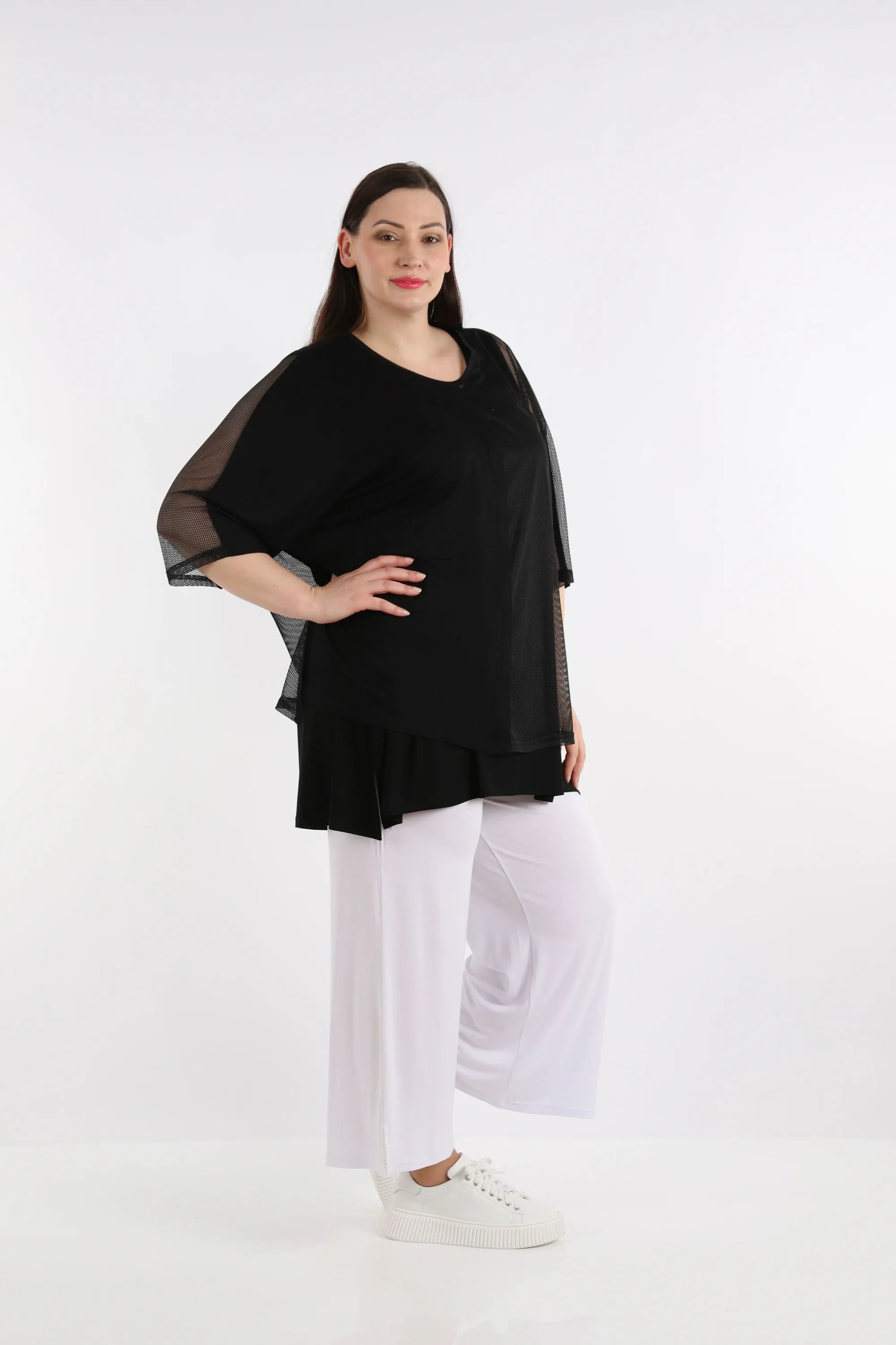 AKH Fashion Bigshirt in kastiger Form, aus Viskose, 1274.06922, Schwarz, Schick, Modern