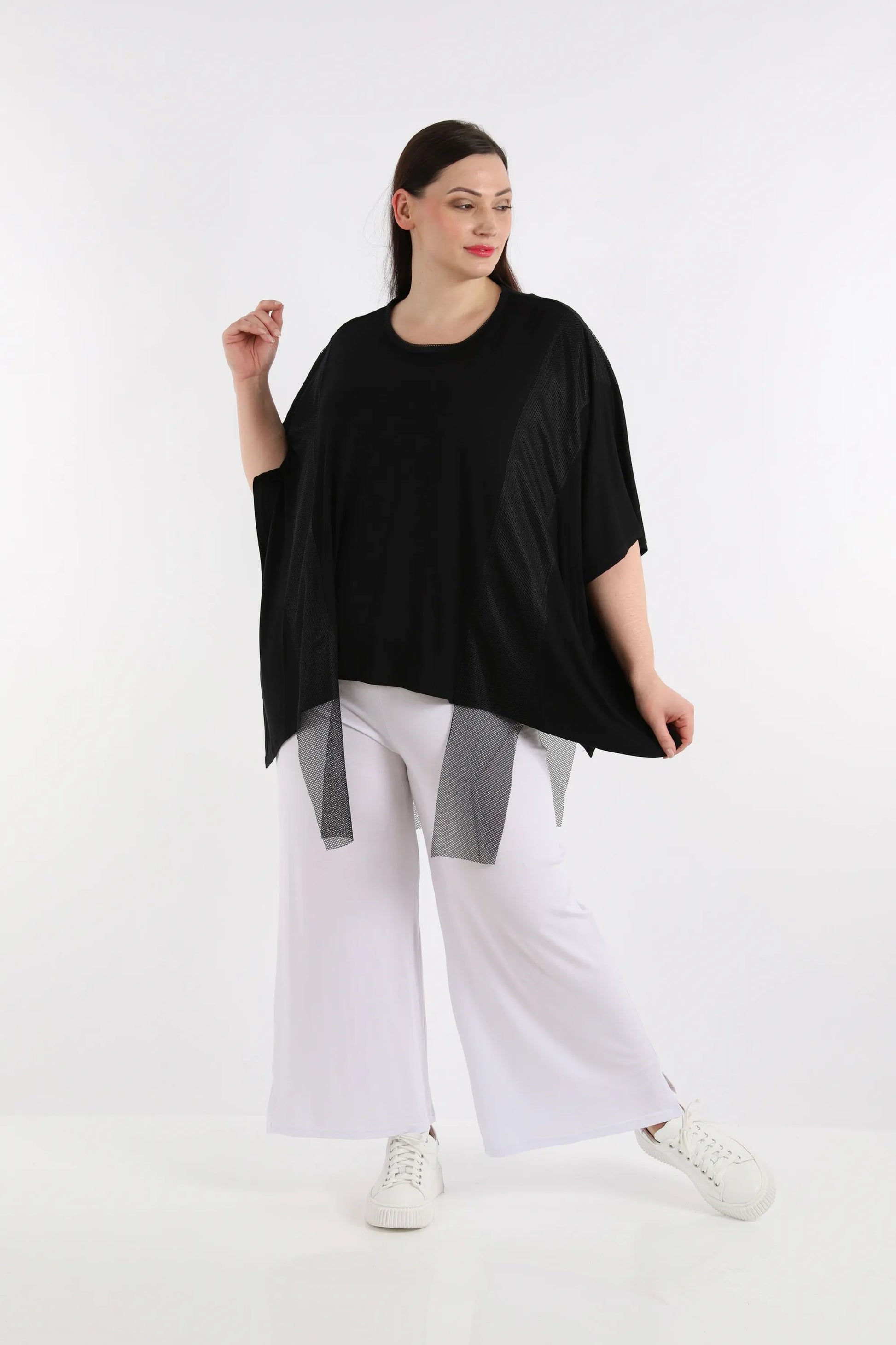  Bigshirt von AKH Fashion aus Viskose in kastiger Form, 1274.06924, Schwarz, Schick, Modern