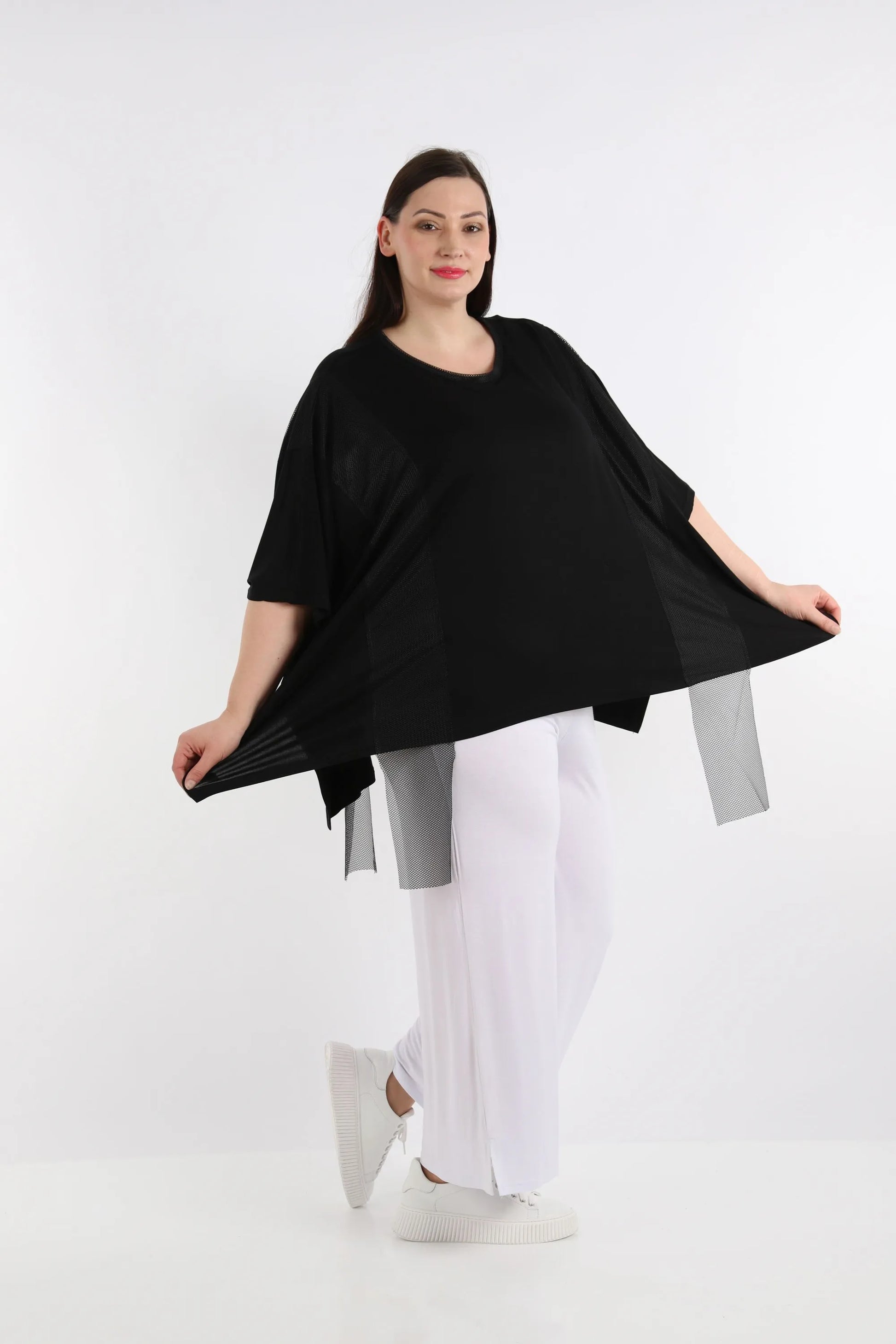  Bigshirt von AKH Fashion aus Viskose in kastiger Form, 1274.06924, Schwarz, Schick, Modern