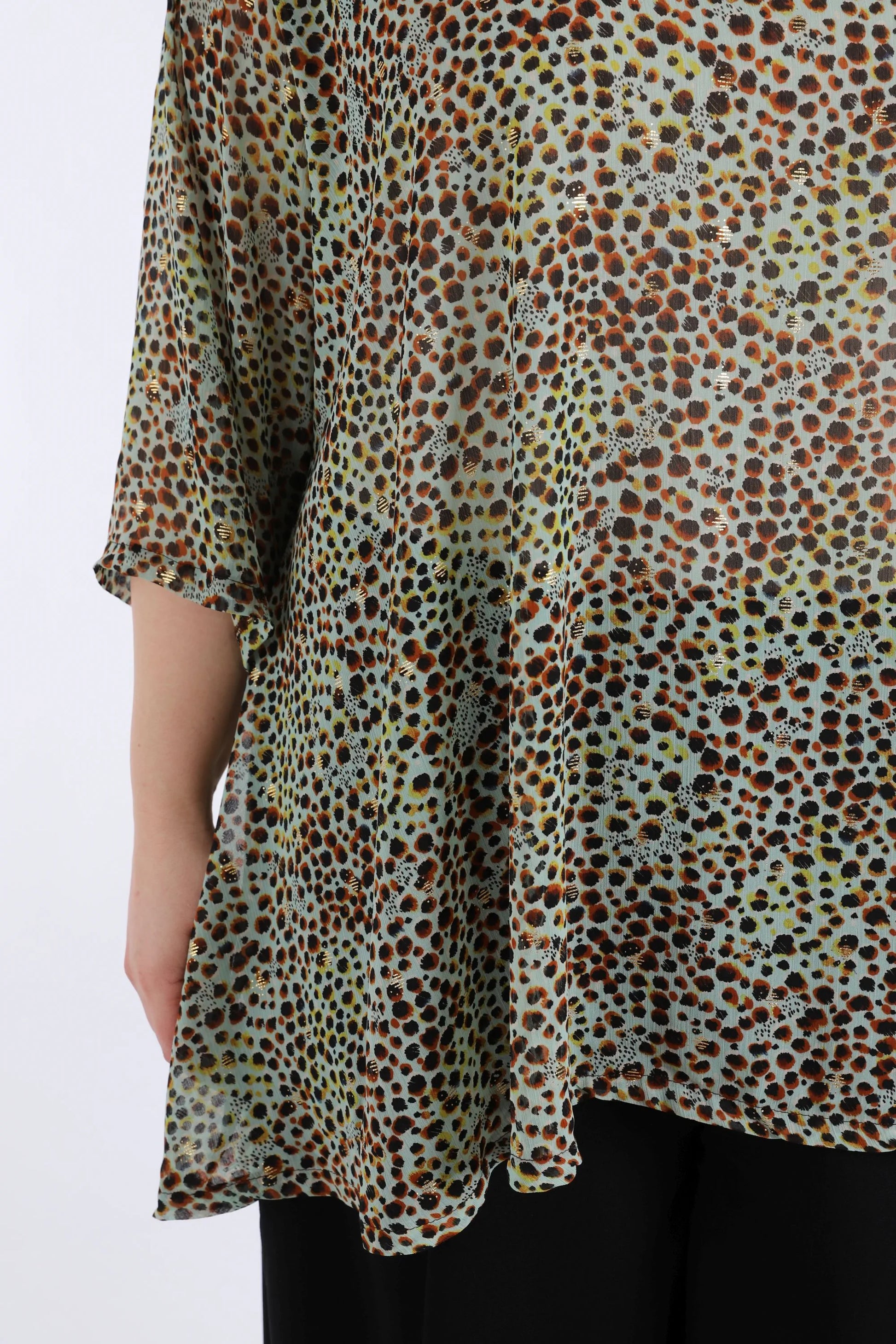  A-Form Bigshirt von AKH Fashion aus Viskose, 1279.00593, Mint, Animal, Schick, Modern, Bequem