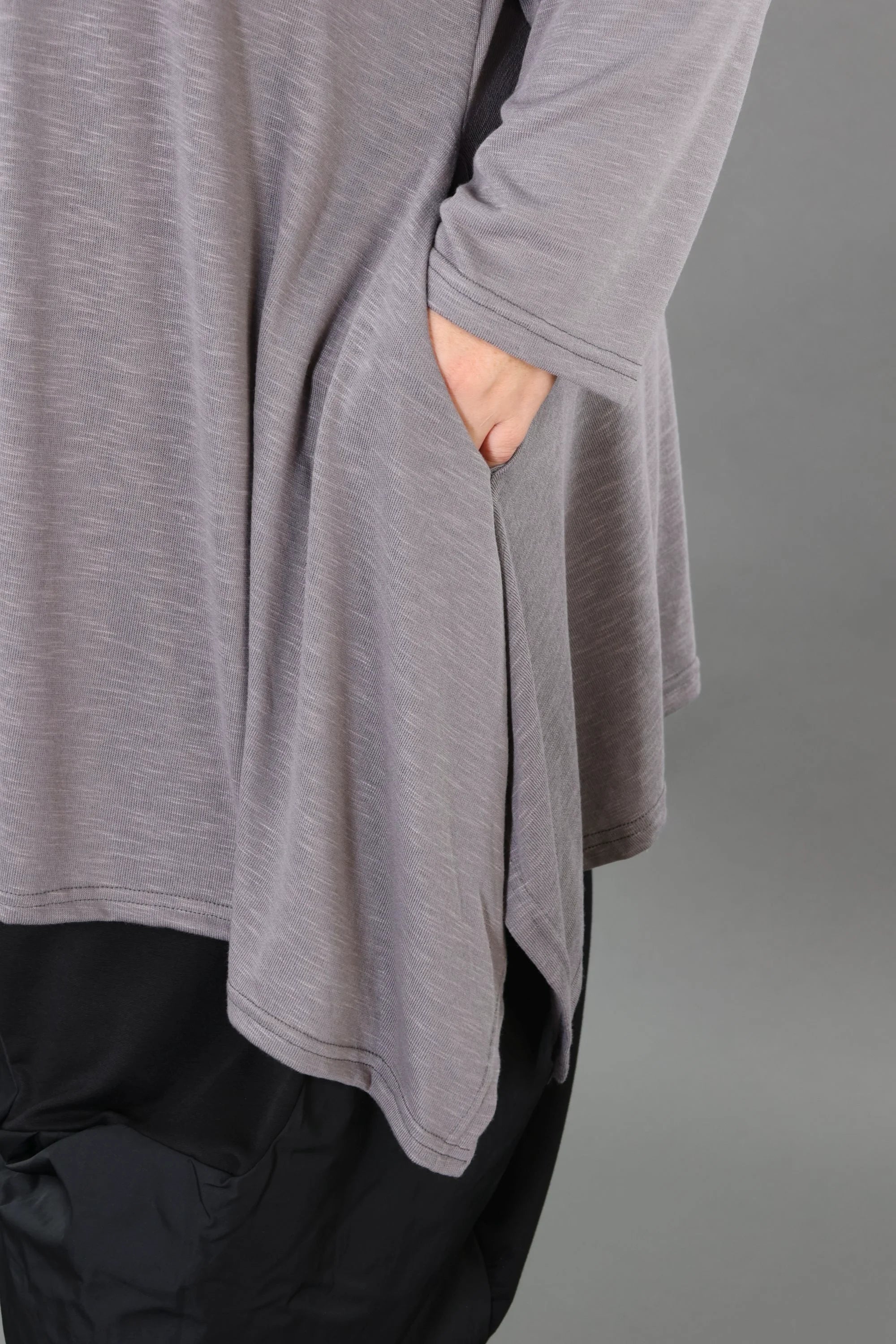  A-Form Bigshirt von AKH Premium aus Viskose, P1008.3371, Hellgrau, Ausgefallen, Zeitlos