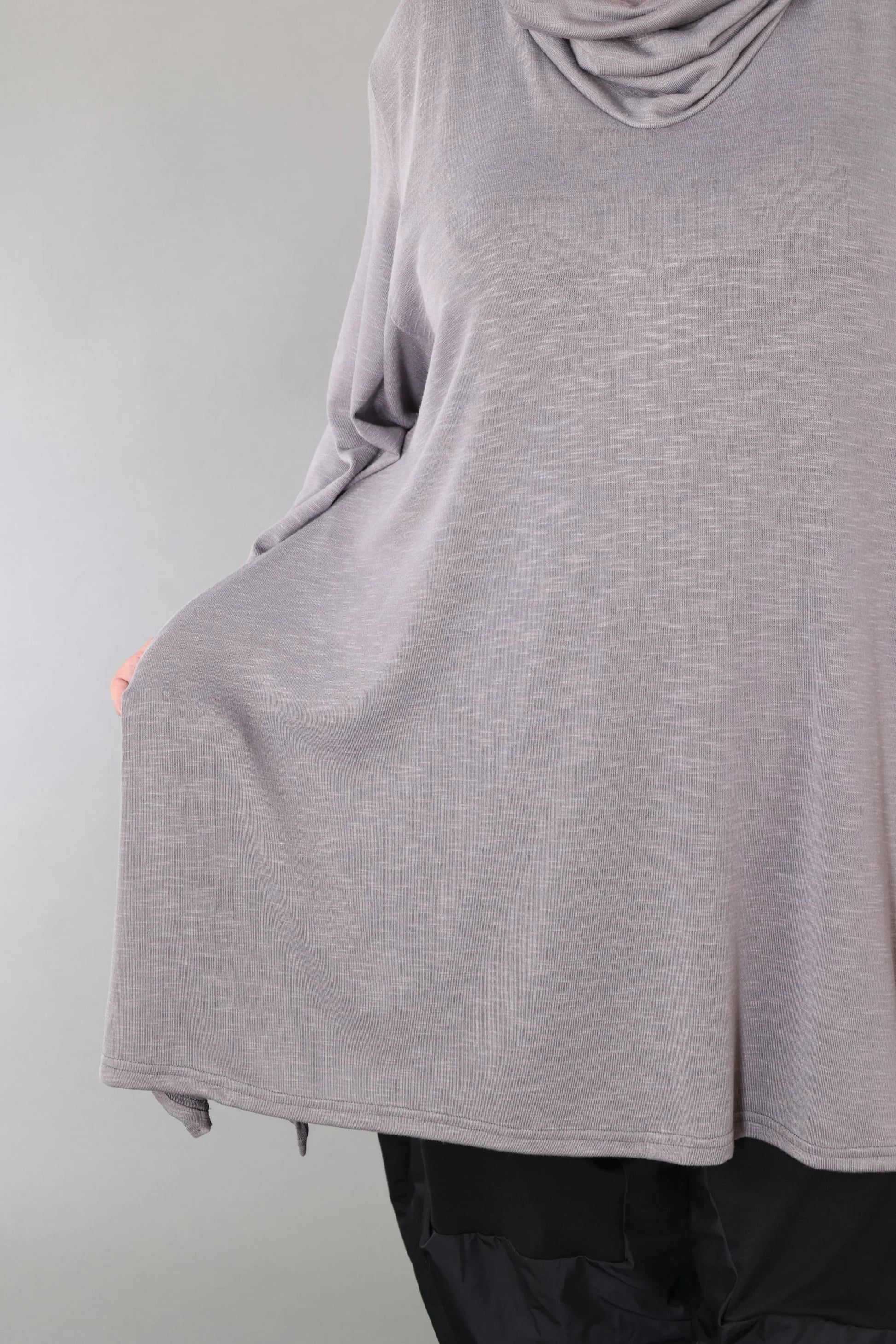  A-Form Bigshirt von AKH Premium aus Viskose, P1008.3371, Hellgrau, Ausgefallen, Zeitlos