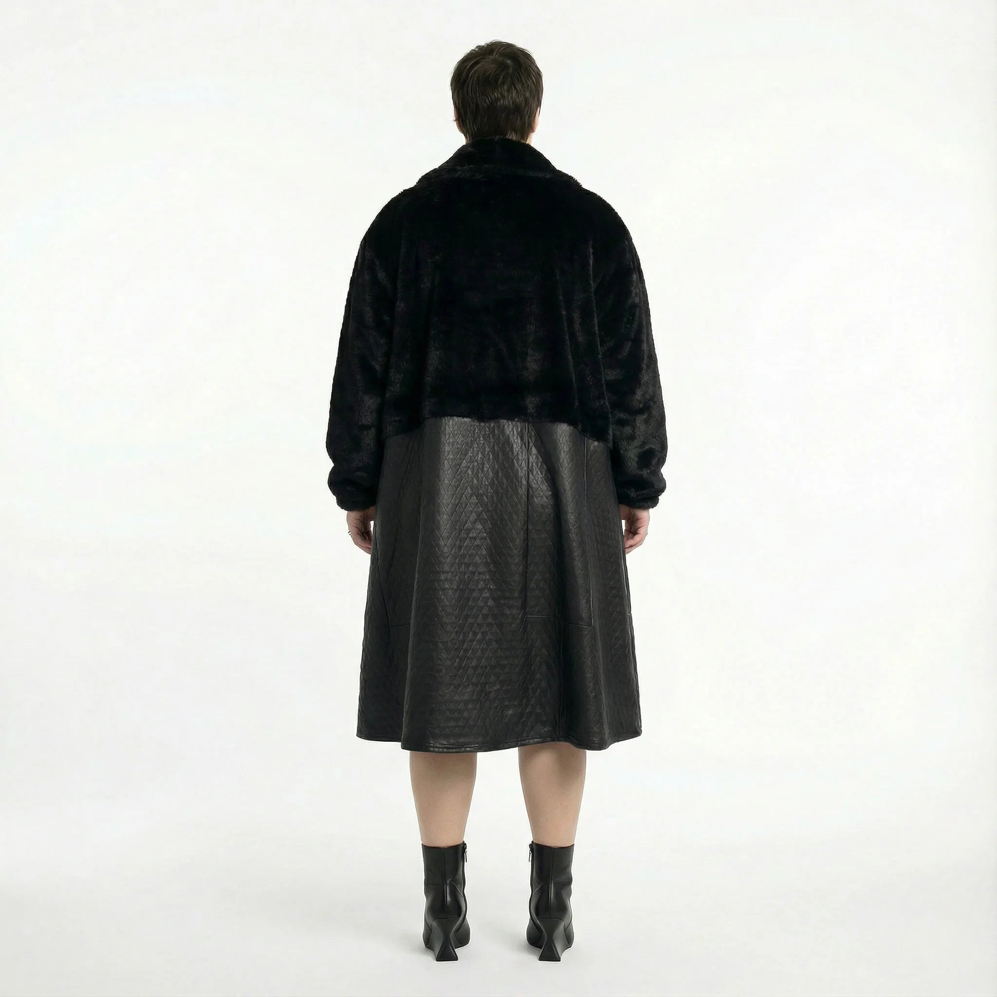  Ballonmantel von AKH Premium aus Polyester, P1029.7177, Schwarz, Raute, Ausgefallen