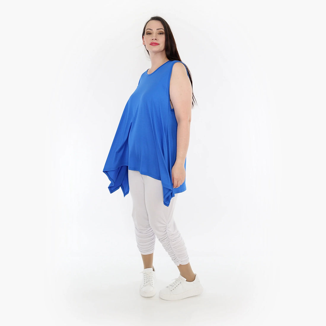  A-Form Top von AKH Fashion aus Viskose, 1233.03071, Blau, Unifarben, Ausgefallen, Modern