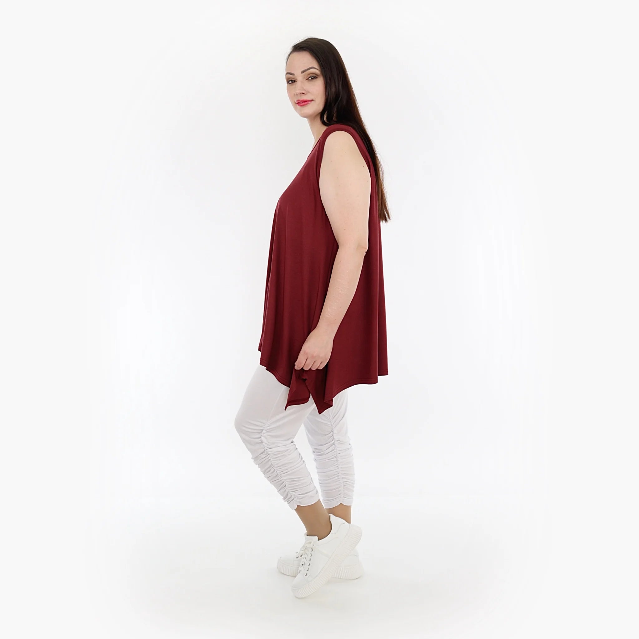  A-Form Top von AKH Fashion aus Viskose, 1233.03071, Burgundy, Schick, Modern, Bequem